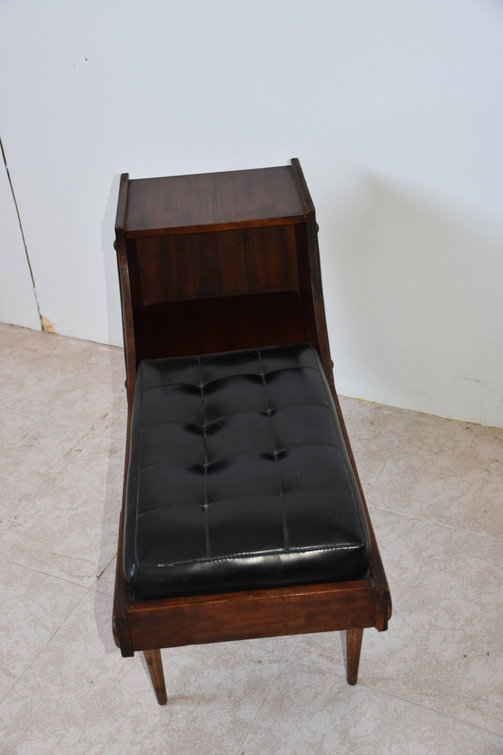 Banqueta telefonera Mid Century capitoné - Imagen 4