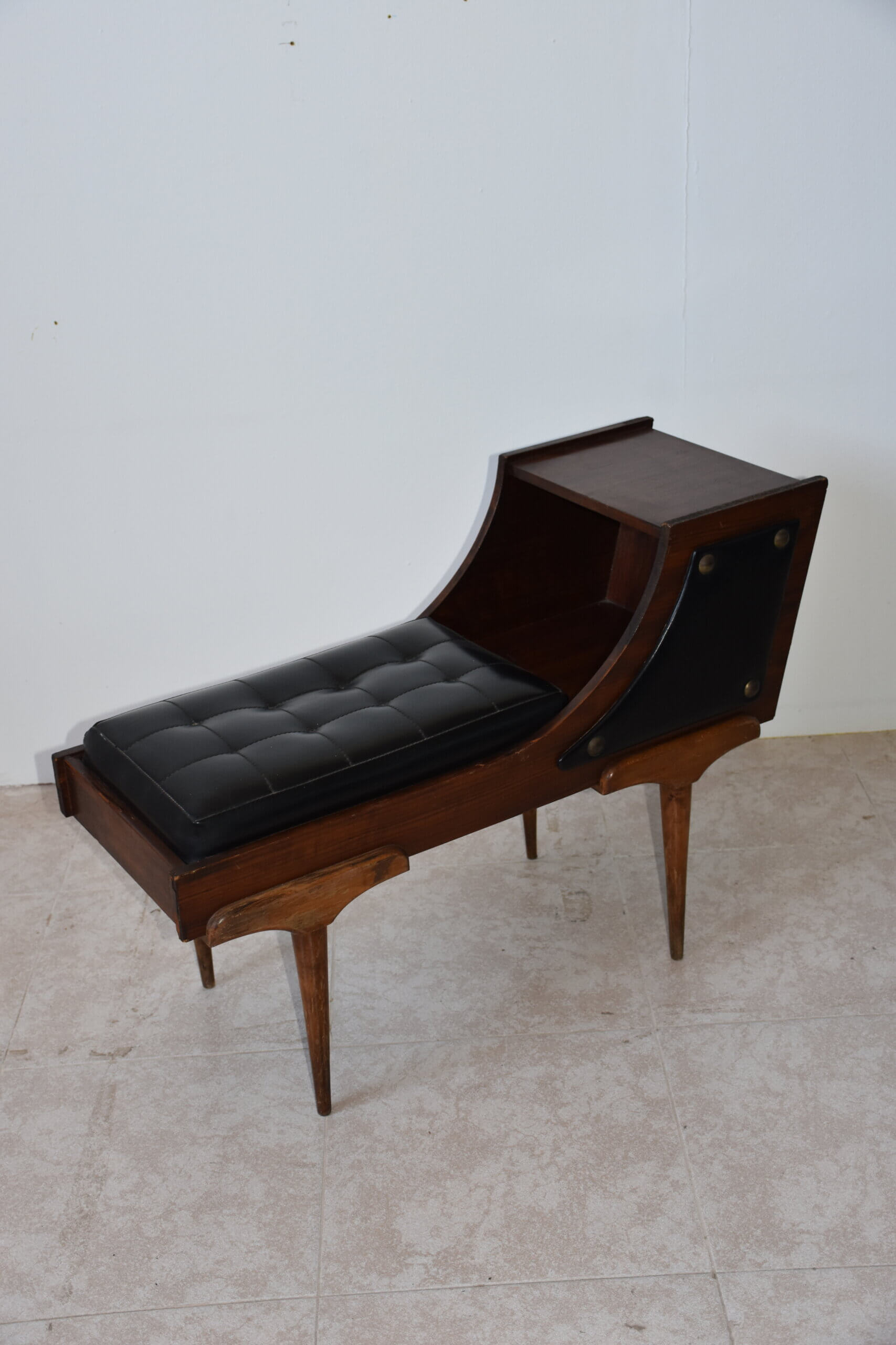Banqueta telefonera Mid Century capitoné - Imagen 5