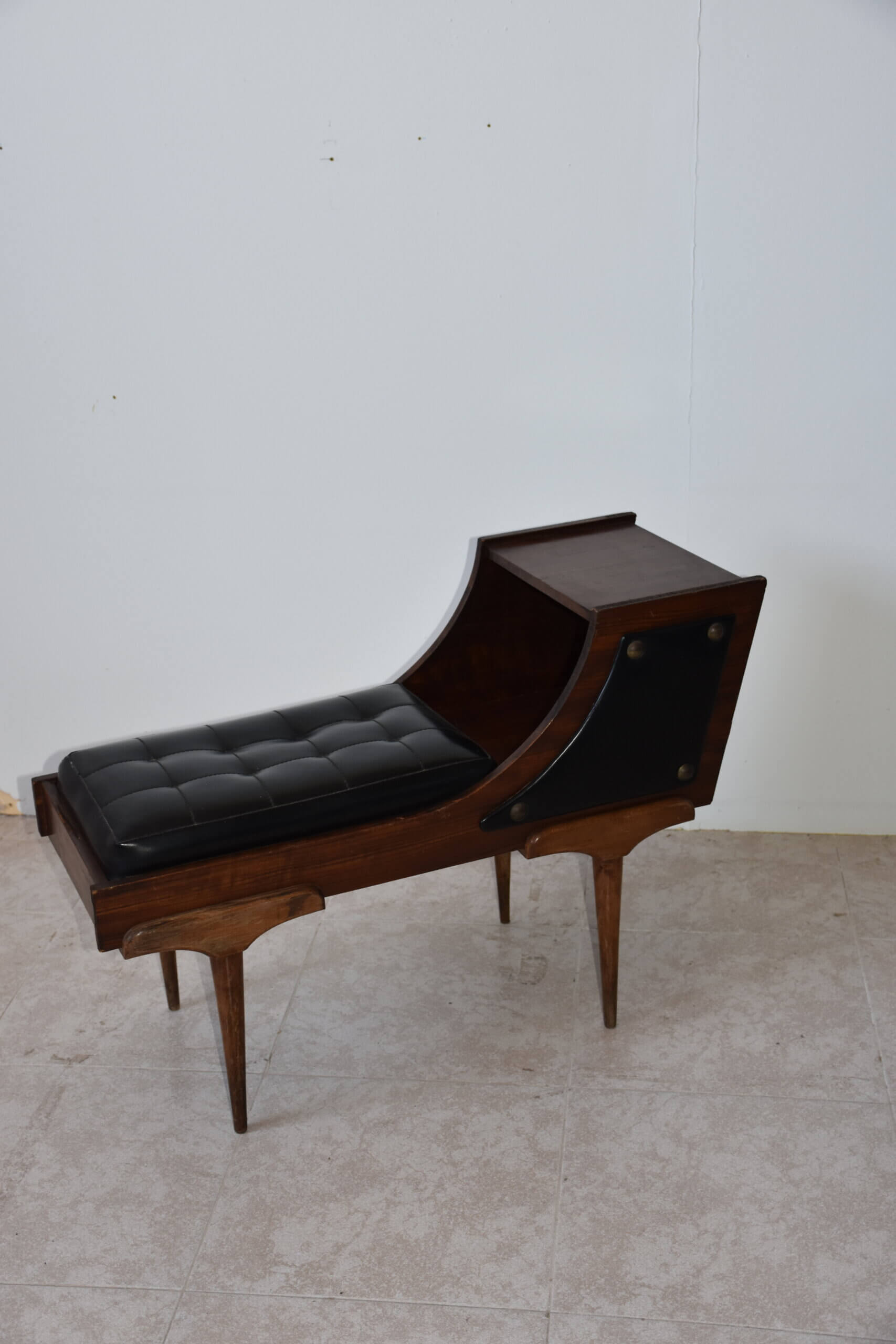 Banqueta telefonera Mid Century capitoné - Imagen 6