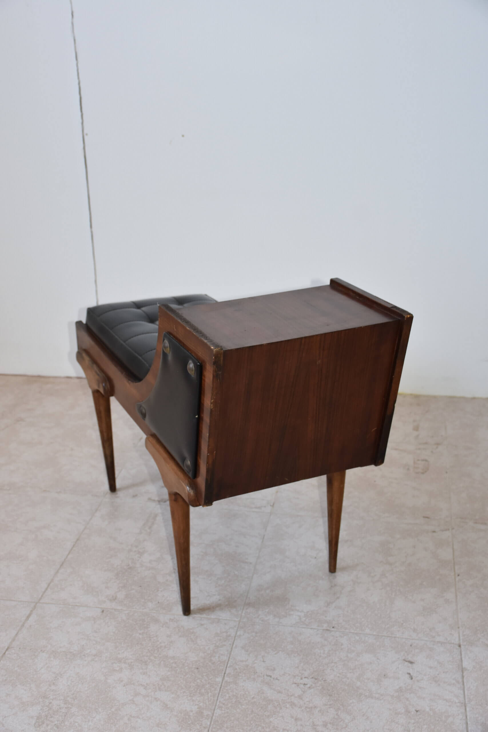Banqueta telefonera Mid Century capitoné - Imagen 7