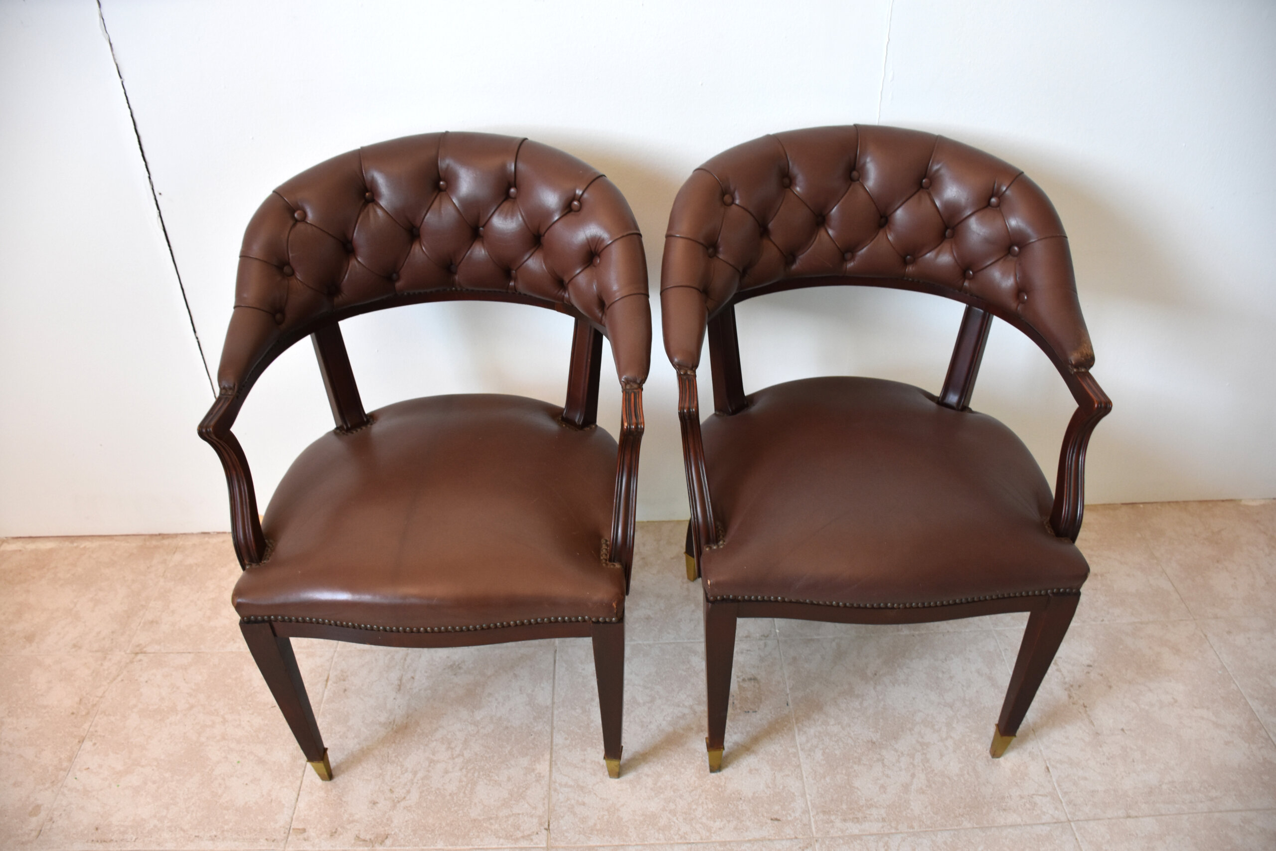 Sillones ingleses capitoné piel - Imagen 2