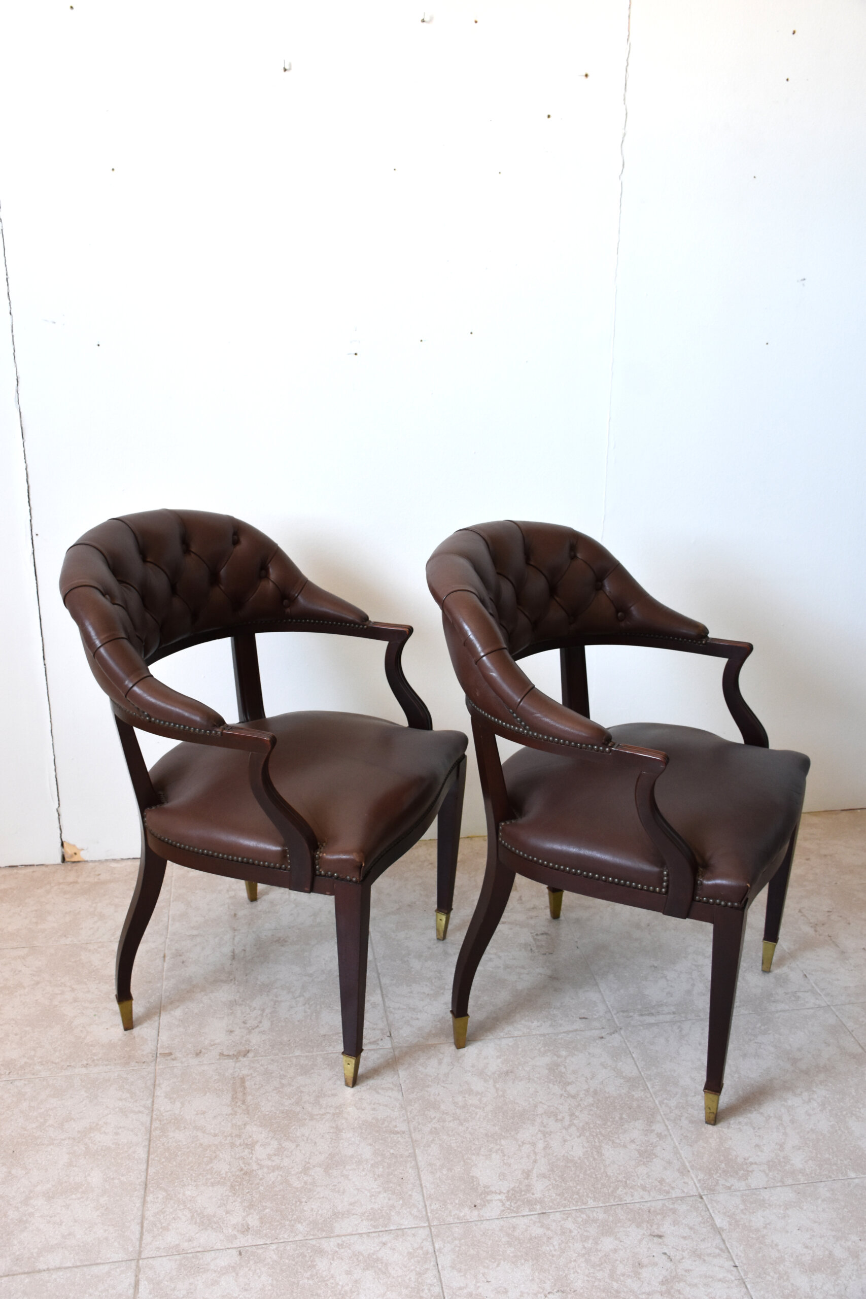 Sillones ingleses capitoné piel - Imagen 3