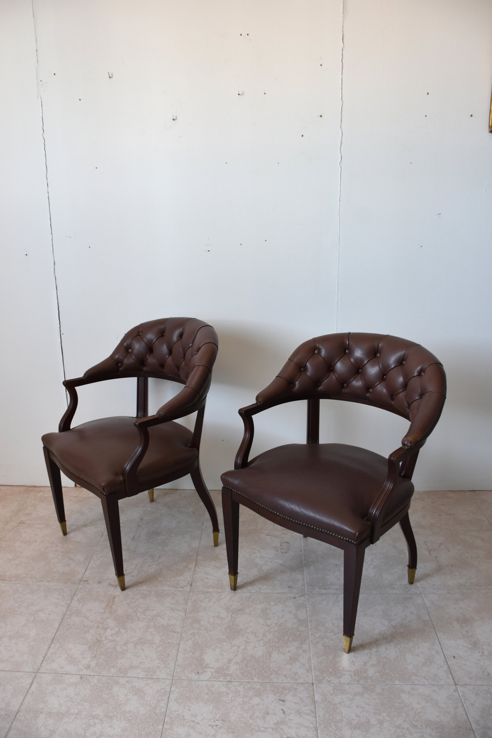 Sillones ingleses capitoné piel - Imagen 4