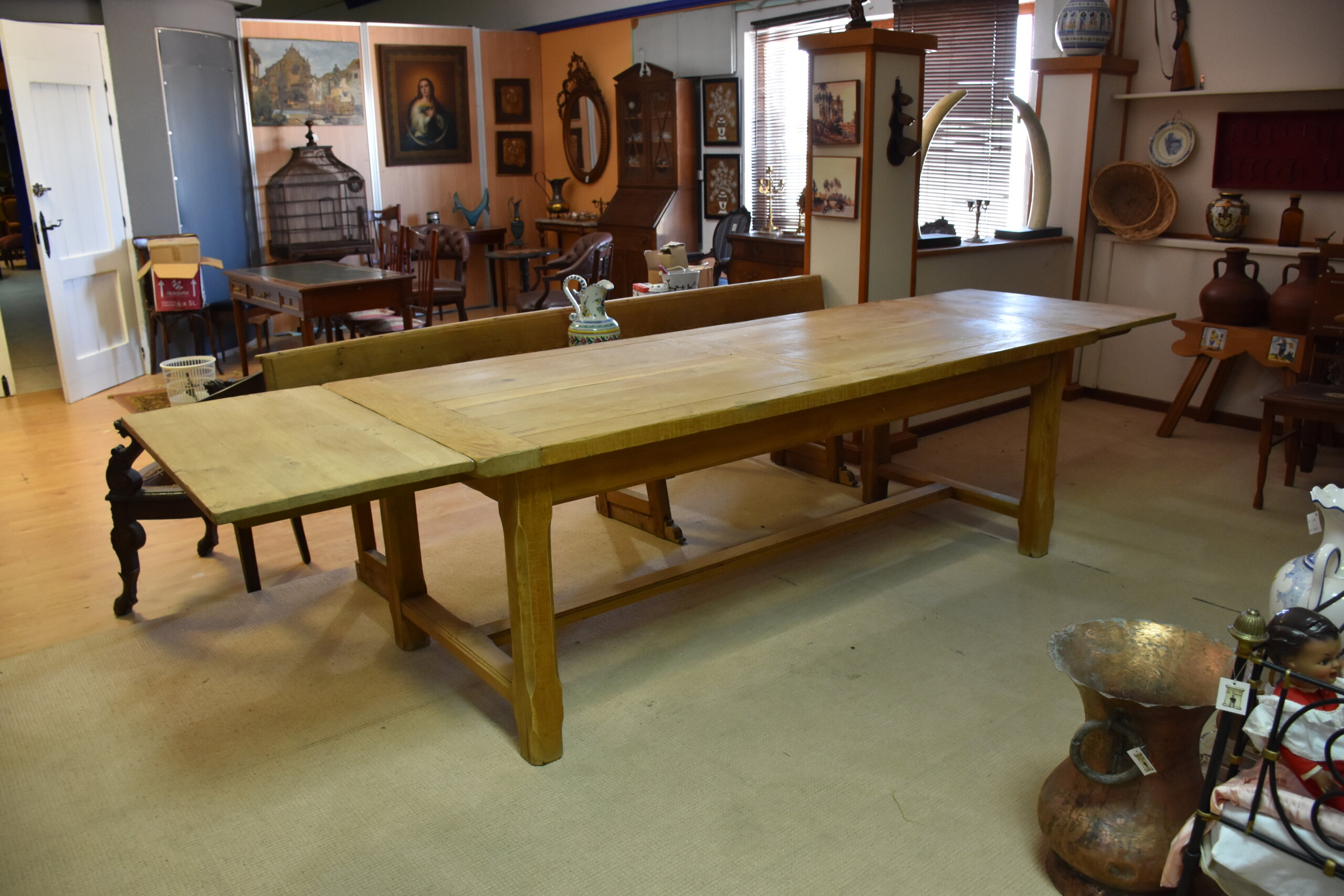 Gran mesa de cocina madera roble extensibles - Imagen 12