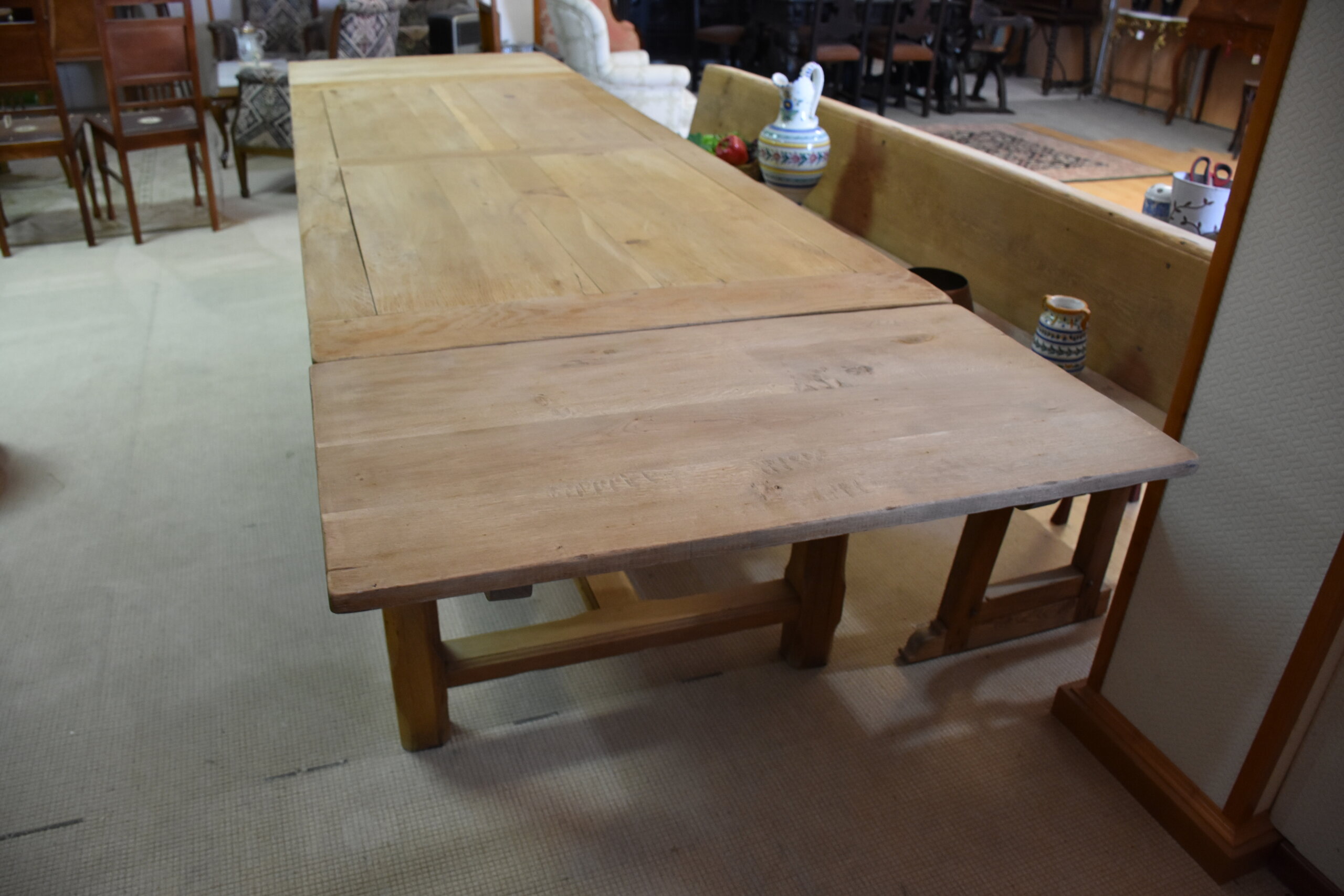 Gran mesa de cocina madera roble extensibles - Imagen 14
