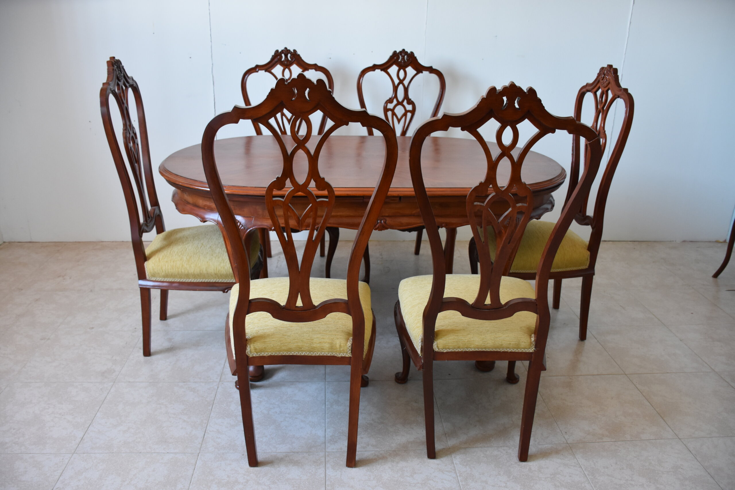 Conjunto de comedor Chippendale con mesa extensible y 6 sillas - Imagen 2