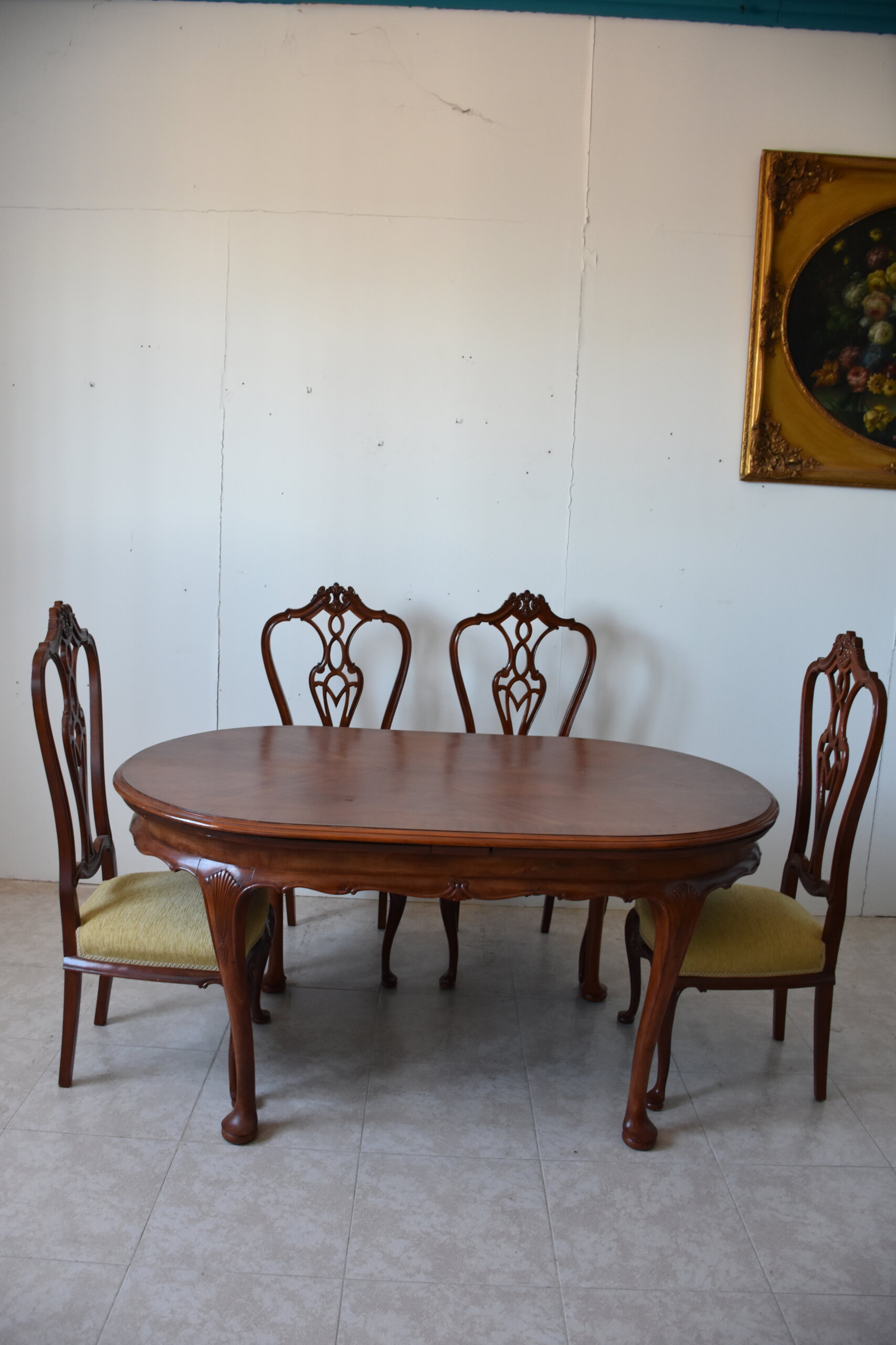 Conjunto de comedor Chippendale con mesa extensible y 6 sillas - Imagen 3