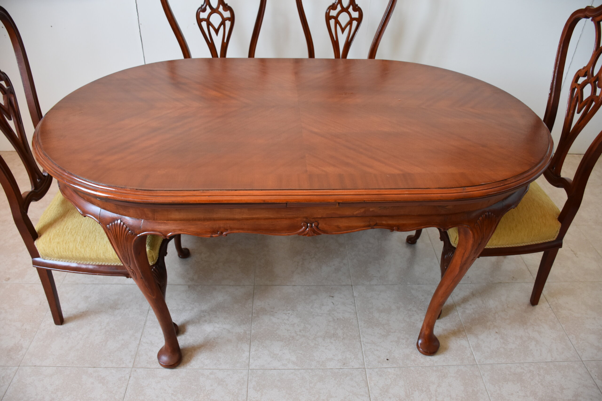 Conjunto de comedor Chippendale con mesa extensible y 6 sillas - Imagen 4