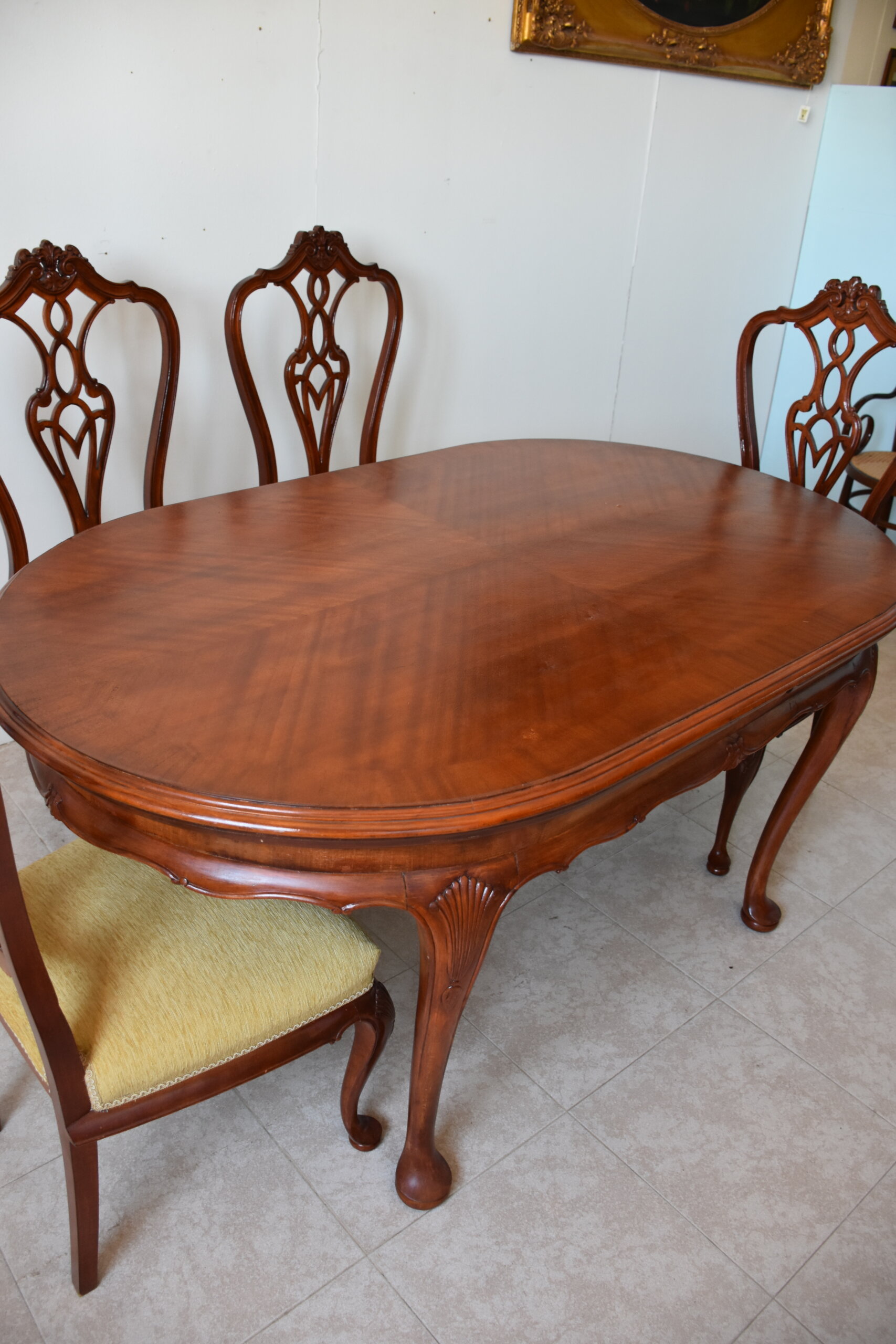 Conjunto de comedor Chippendale con mesa extensible y 6 sillas - Imagen 5
