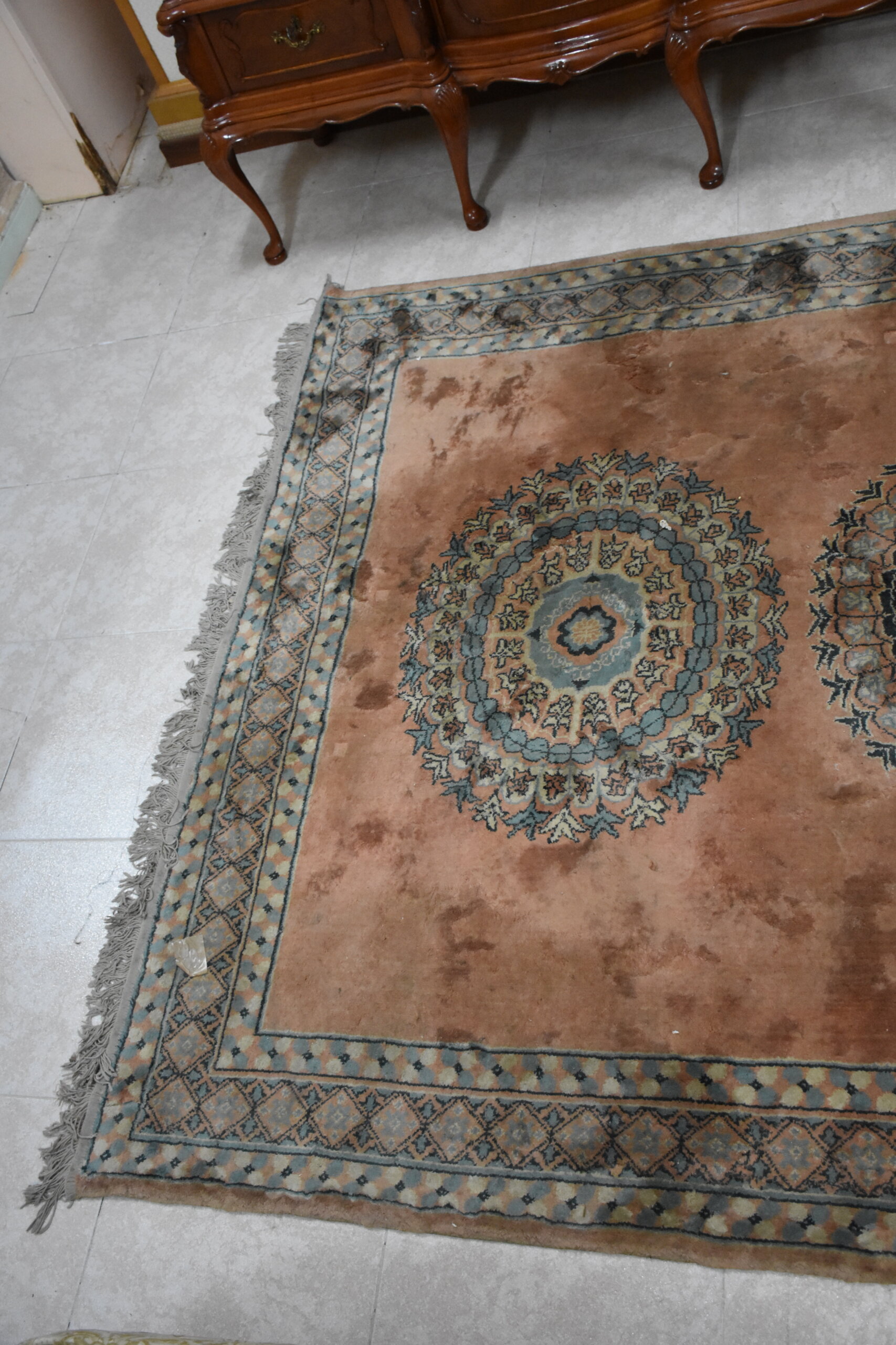 Alfombra antigua rosa 268 x 180 cm - Imagen 4