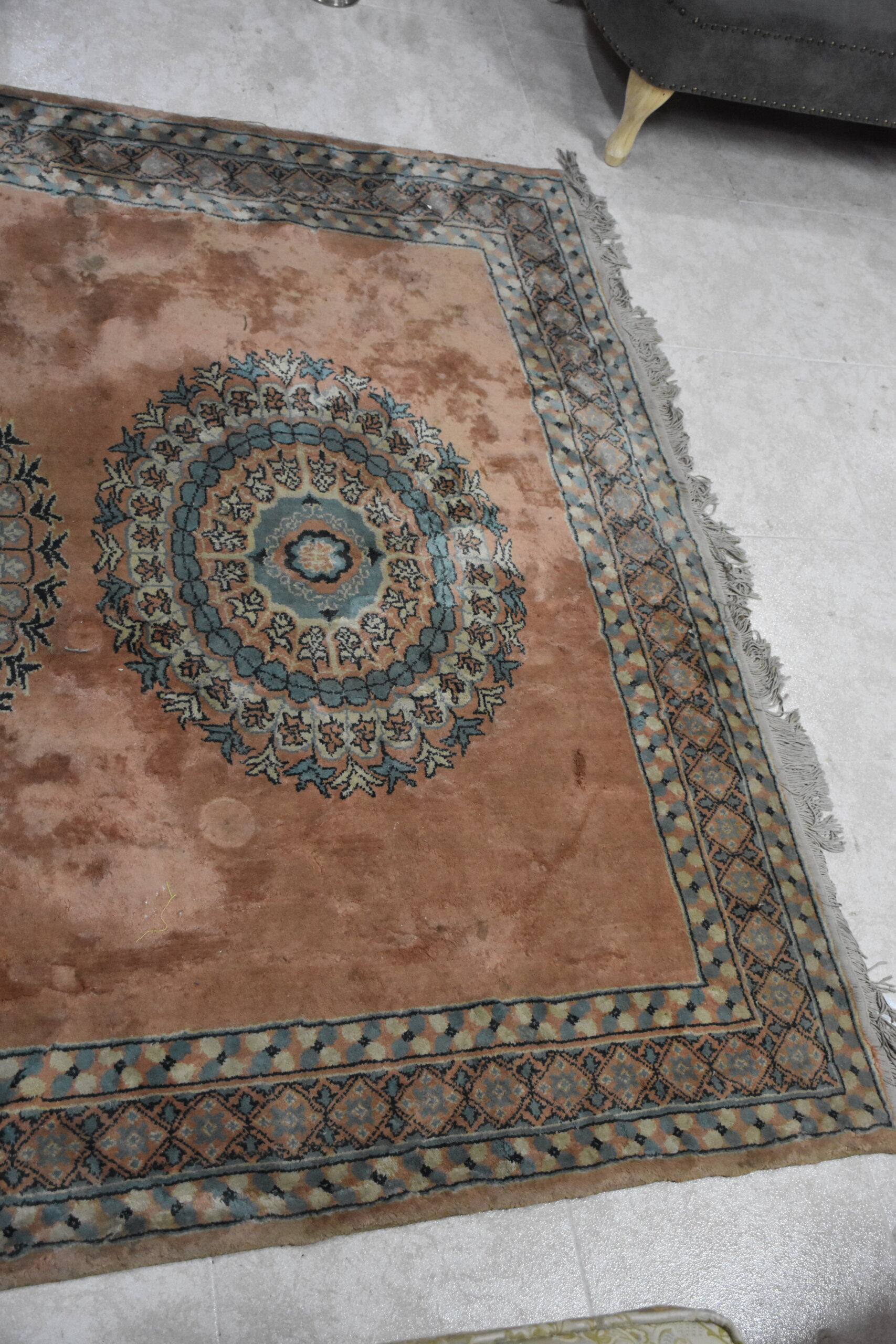 Alfombra antigua rosa 268 x 180 cm - Imagen 5