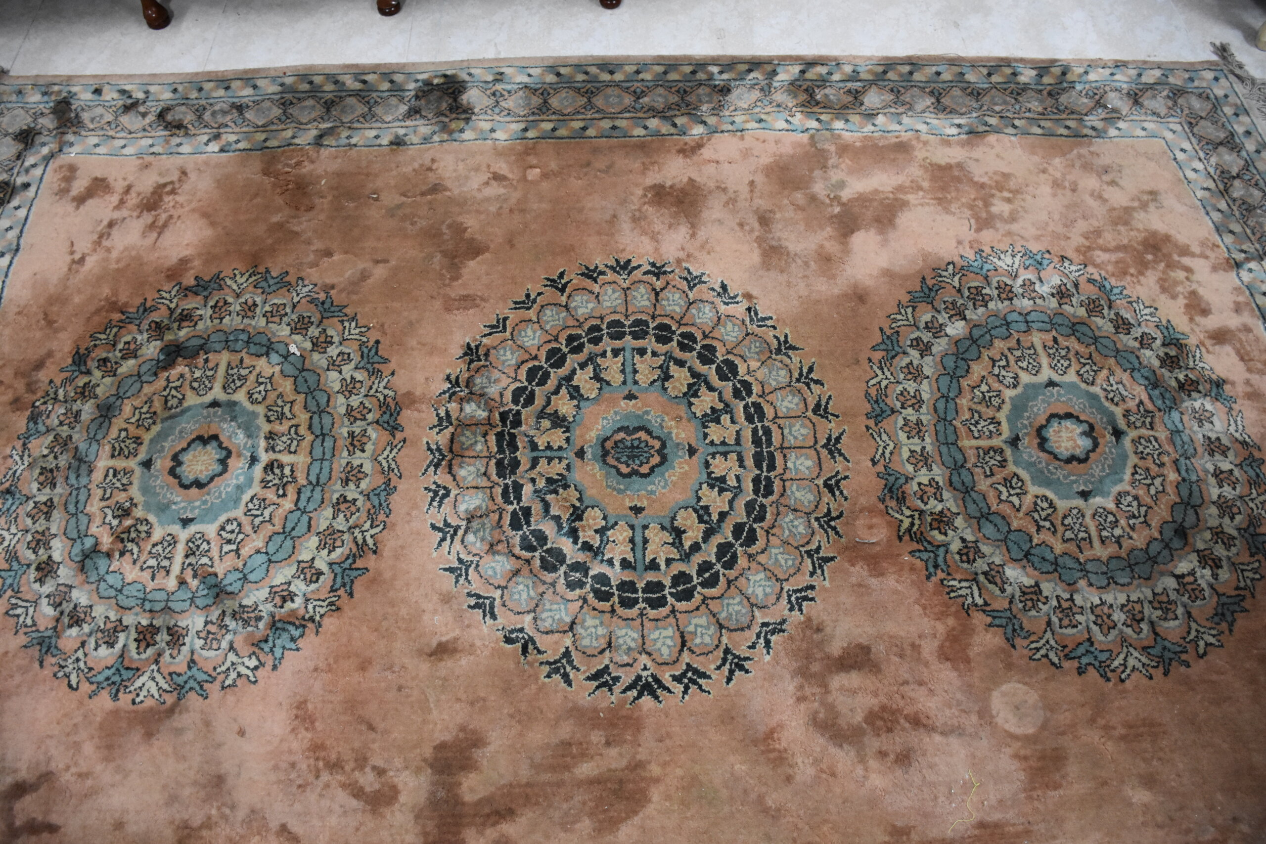 Alfombra antigua rosa 268 x 180 cm - Imagen 6