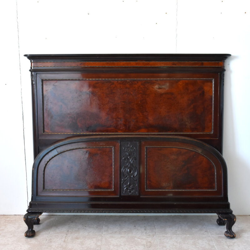 Cama antigua madera estilo Reina Ana