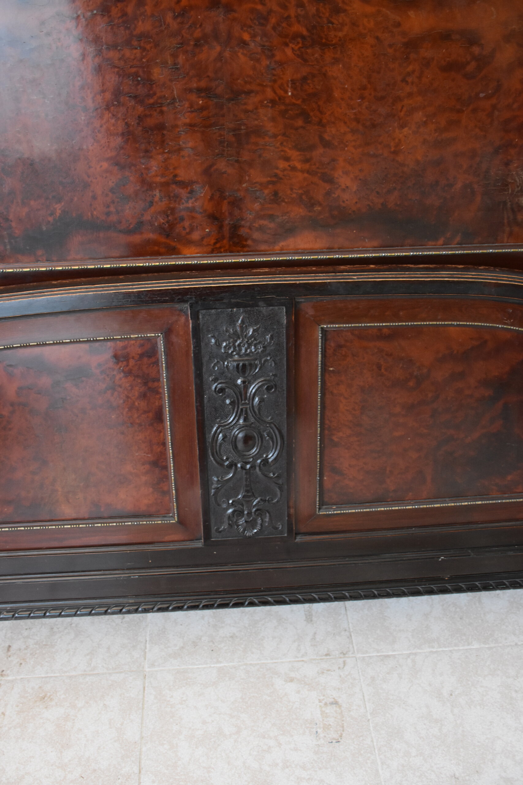 Cama antigua madera estilo Reina Ana - Imagen 4