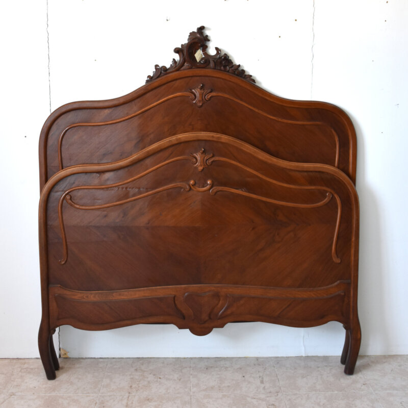 Cama antigua Luis XV madera palma de nogal