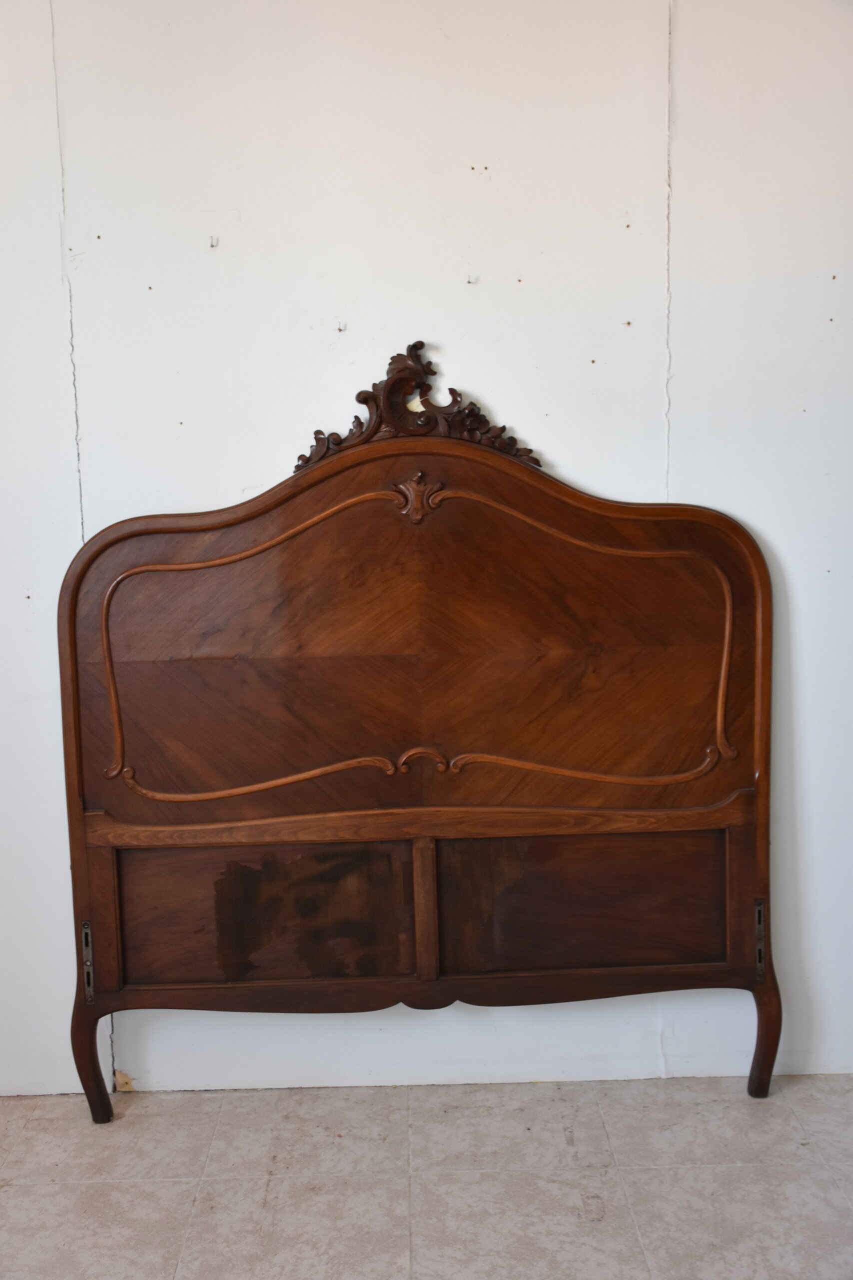 Cama antigua Luis XV madera palma de nogal - Imagen 5
