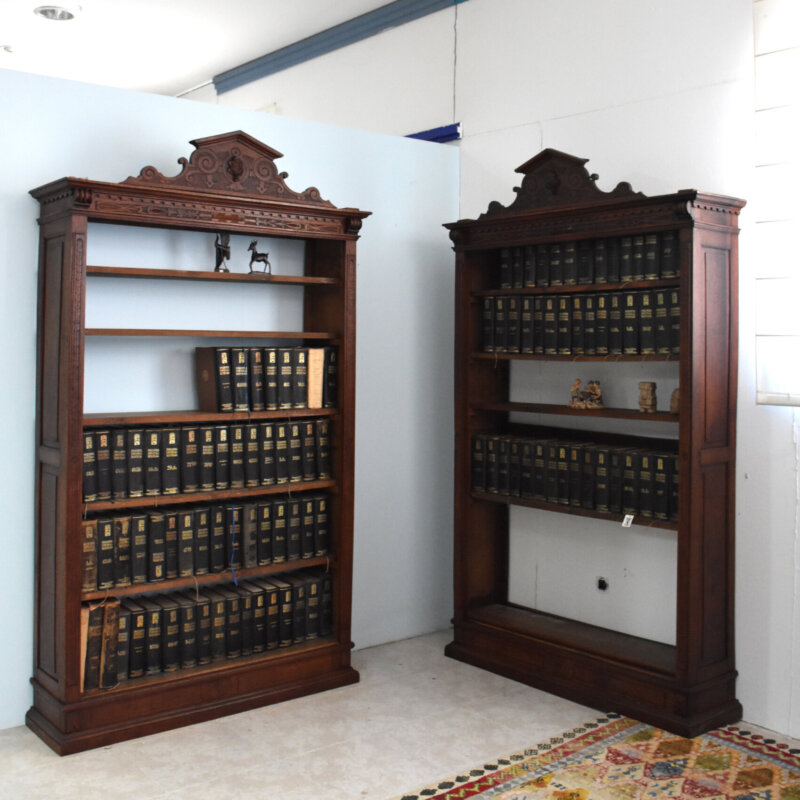 Pareja de estanterías librerías antiguas Alfonsinas