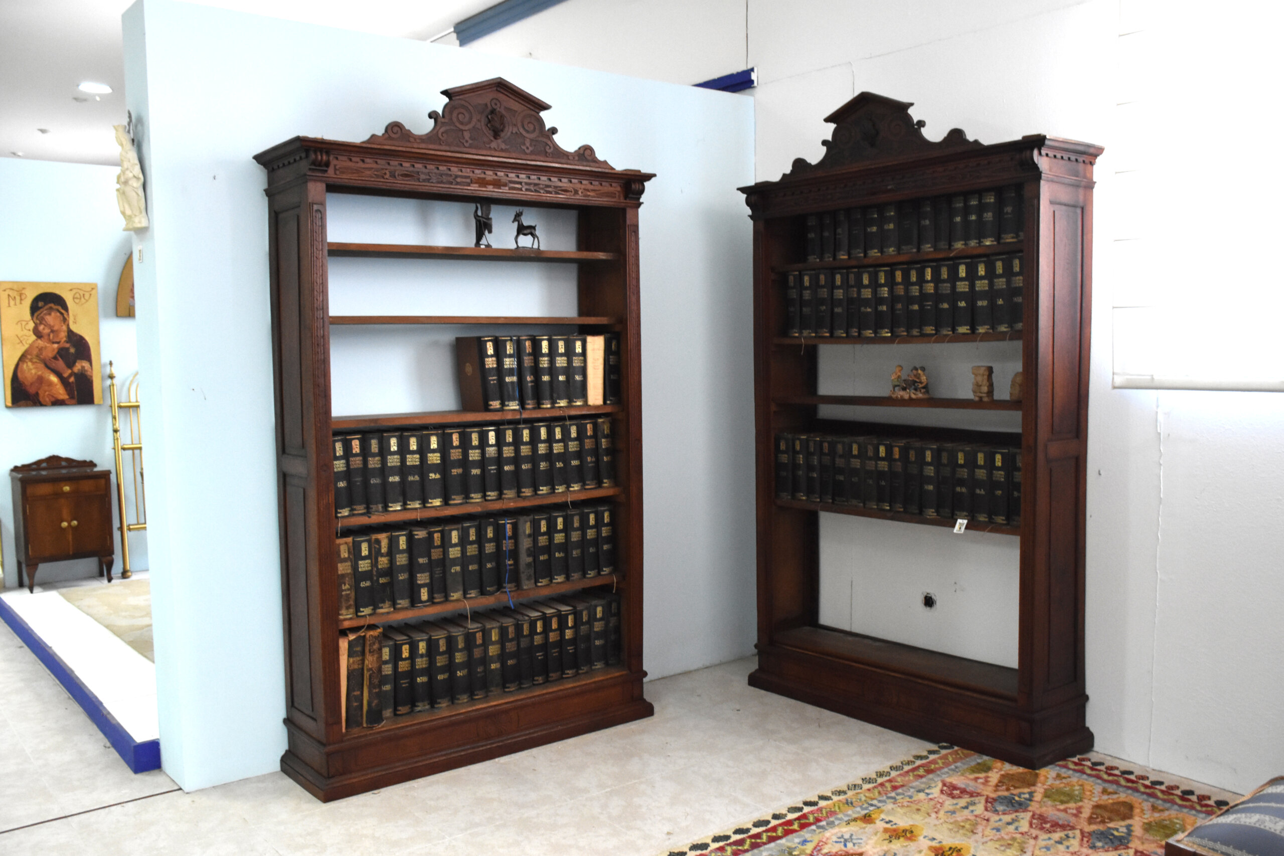 Pareja de estanterías librerías antiguas Alfonsinas - Imagen 9