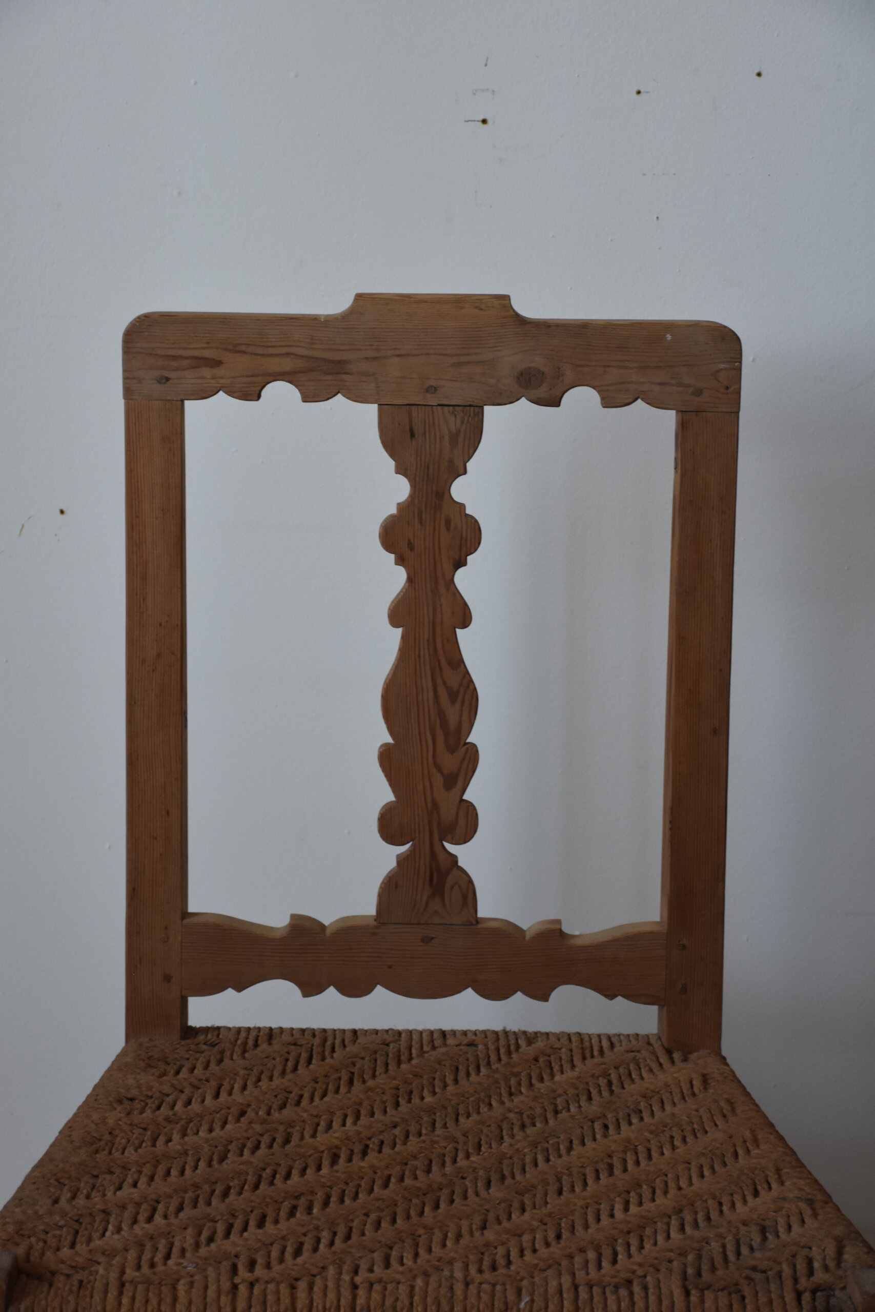 Silla rústica asiento cuerda trenzada - Imagen 2