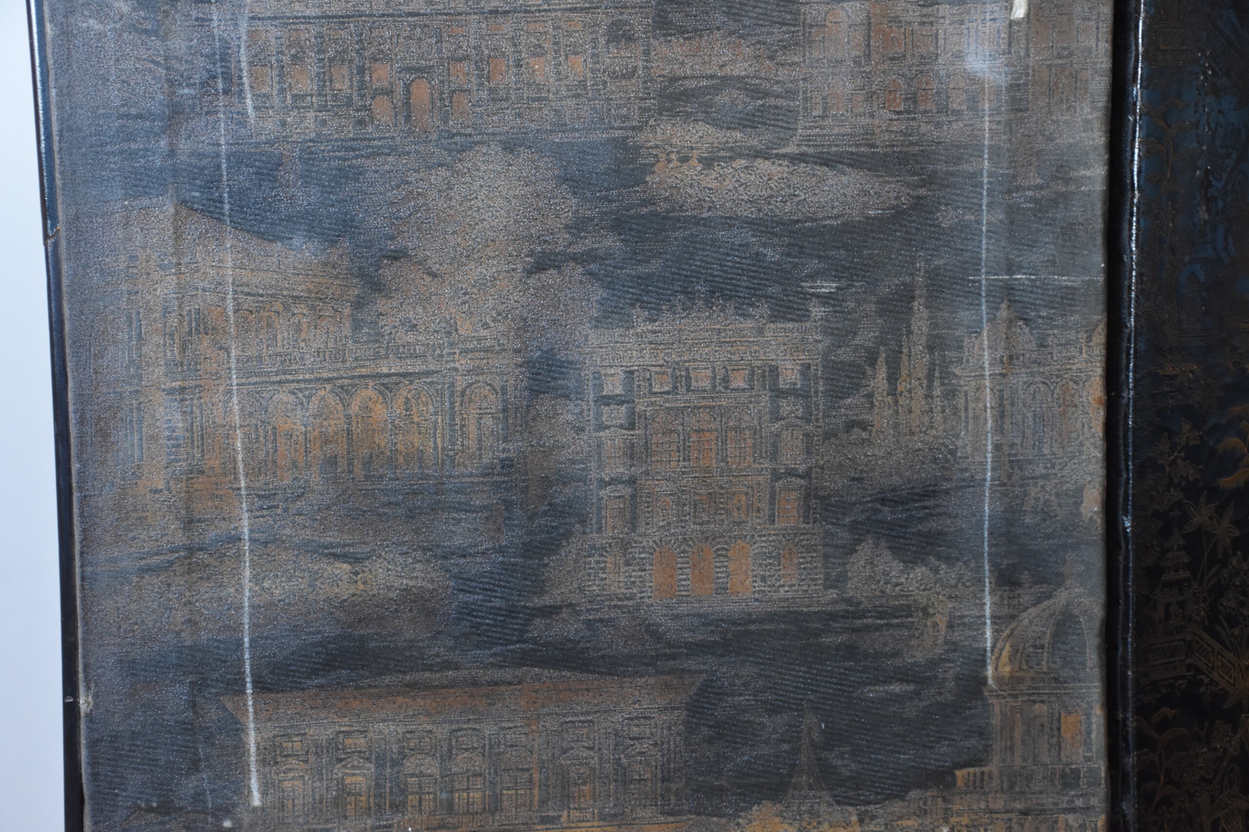Biombo antiguo pintado al óleo - Imagen 27