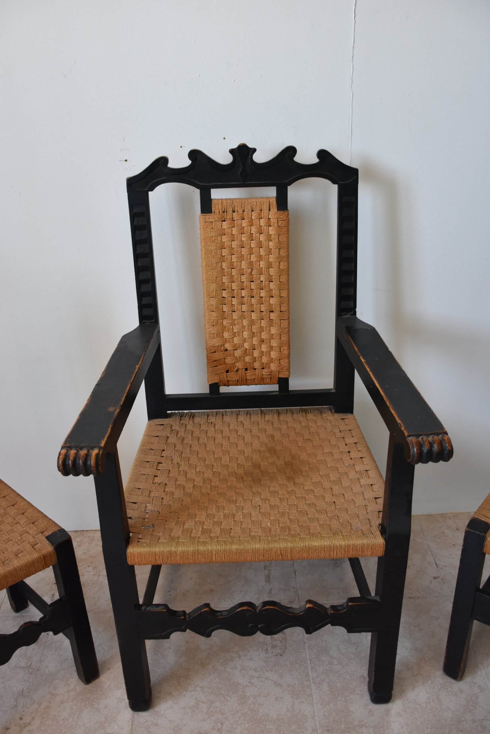 Conjunto sillón y 2 sillas asientos enea - Imagen 3