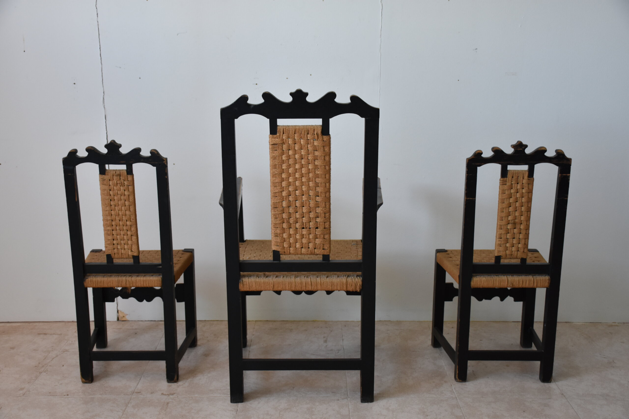 Conjunto sillón y 2 sillas asientos enea - Imagen 5