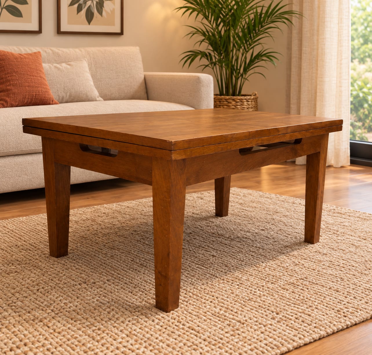 Mesa de centro extensible rectangular nórdica - Imagen 8