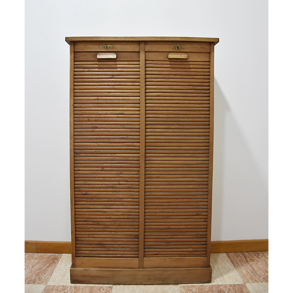 Archivador doble persiana madera roble