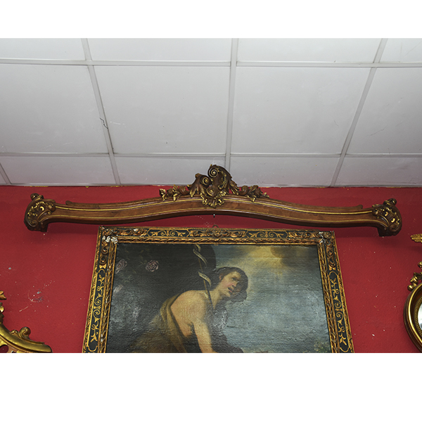 Galería cortinas Luis XV nogal y oro