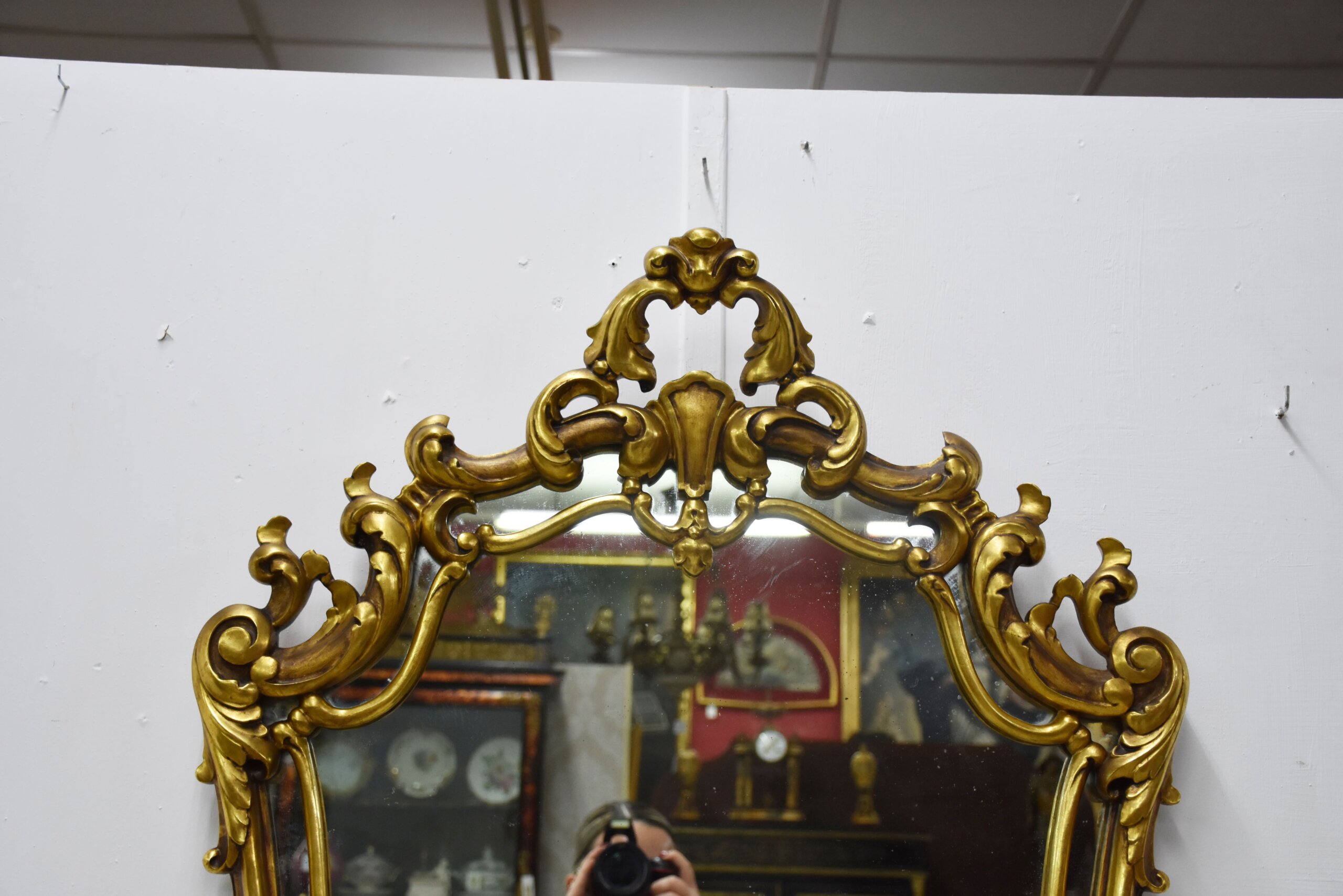 Espejo antiguo oro marco rococó - Imagen 7