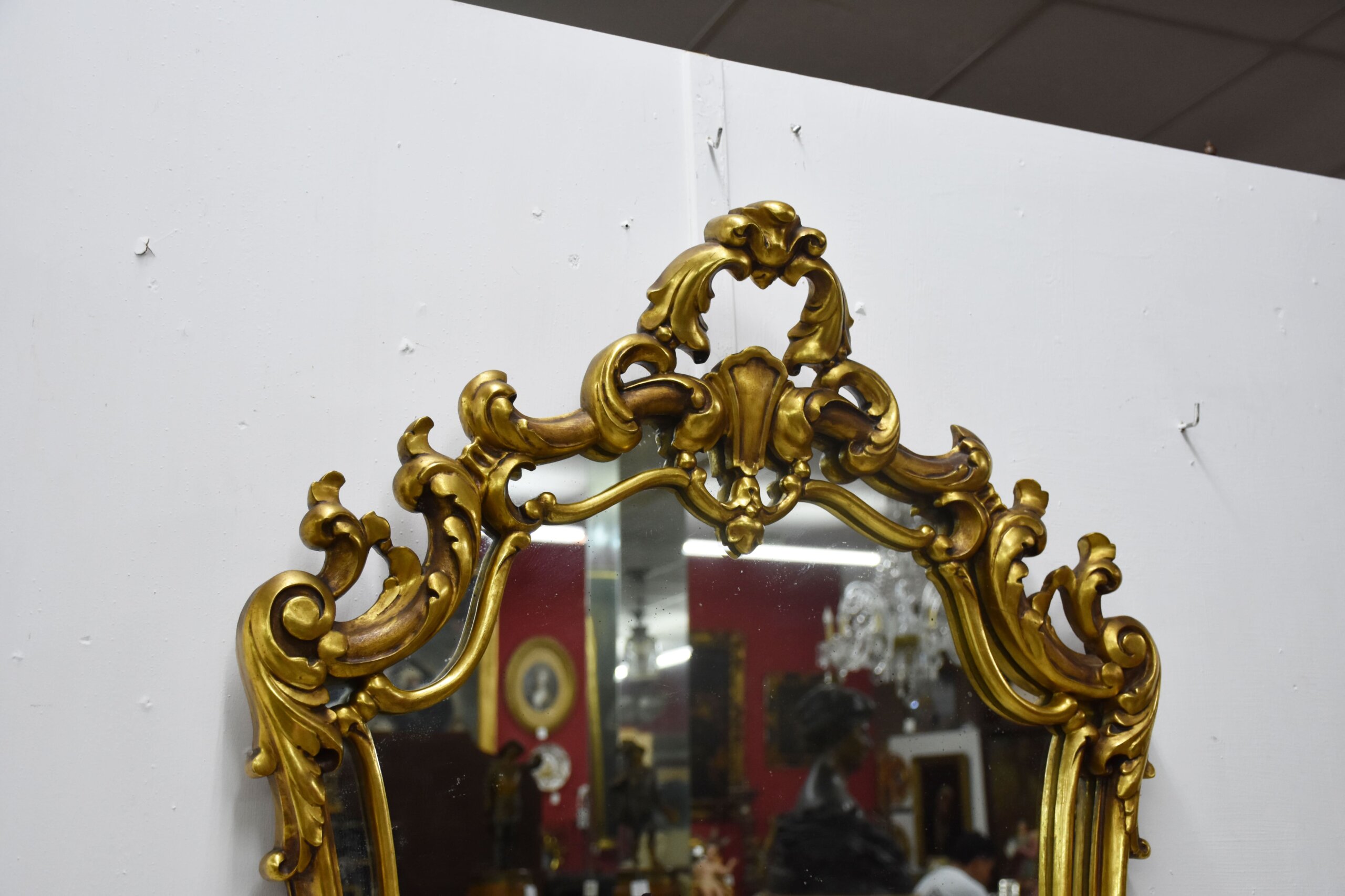 Espejo antiguo oro marco rococó - Imagen 6