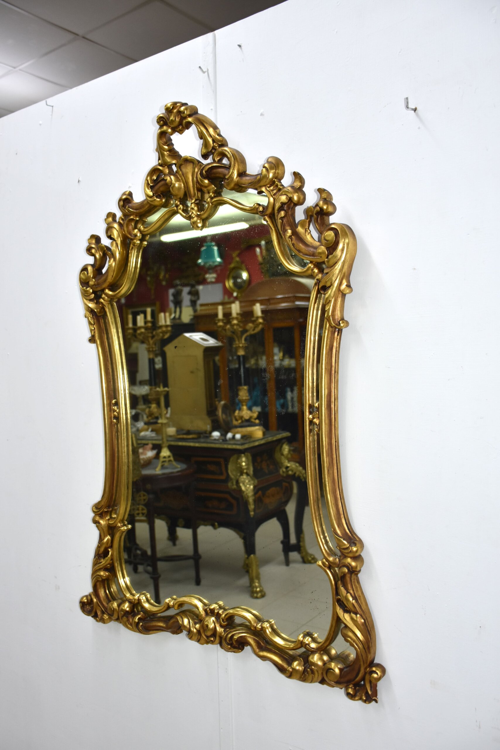 Espejo antiguo oro marco rococó - Imagen 3