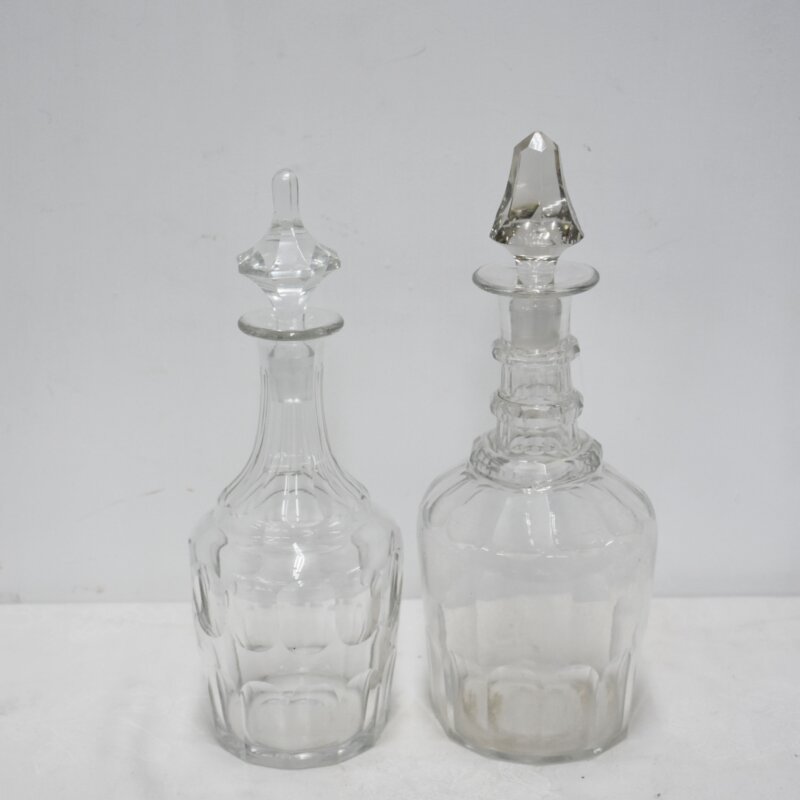 Pareja licoreras cristal tapones facetados