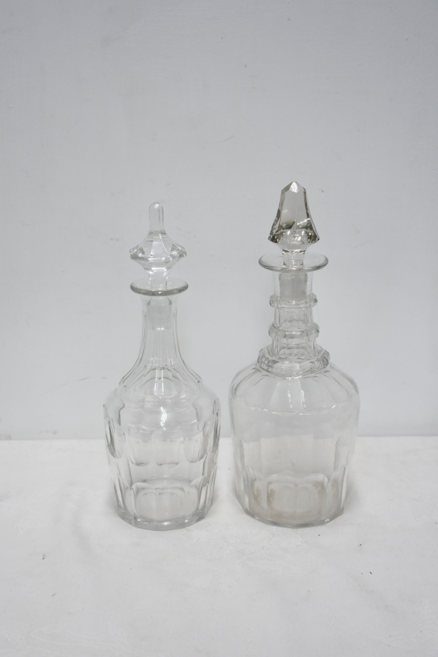 Pareja licoreras cristal tapones facetados
