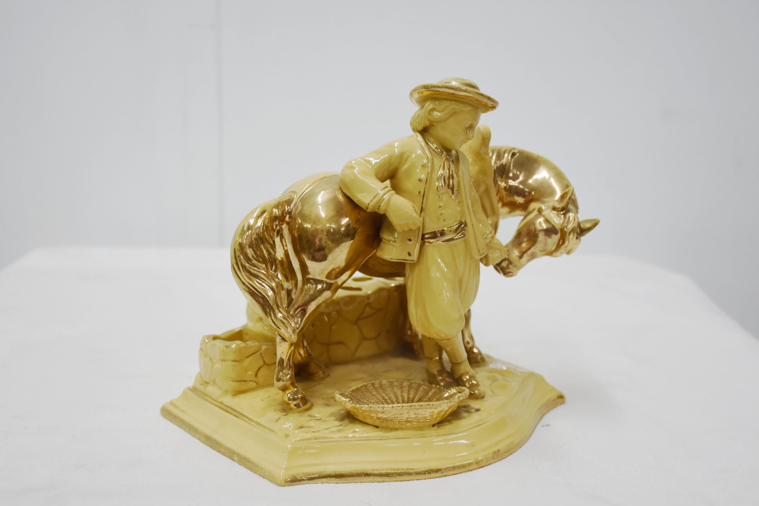Cigarrera de porcelana campesino y caballos - Imagen 2