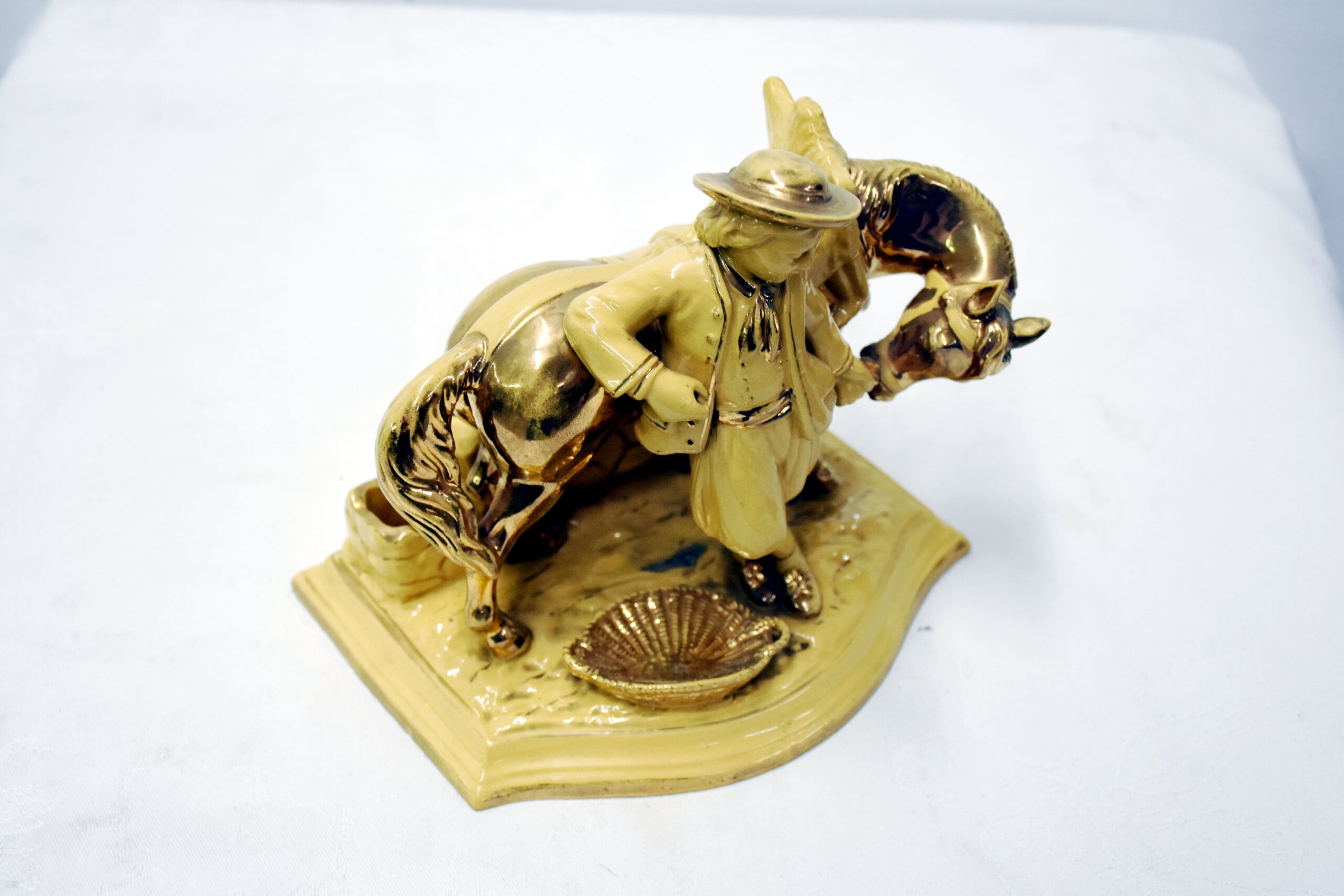 Cigarrera de porcelana campesino y caballos - Imagen 3