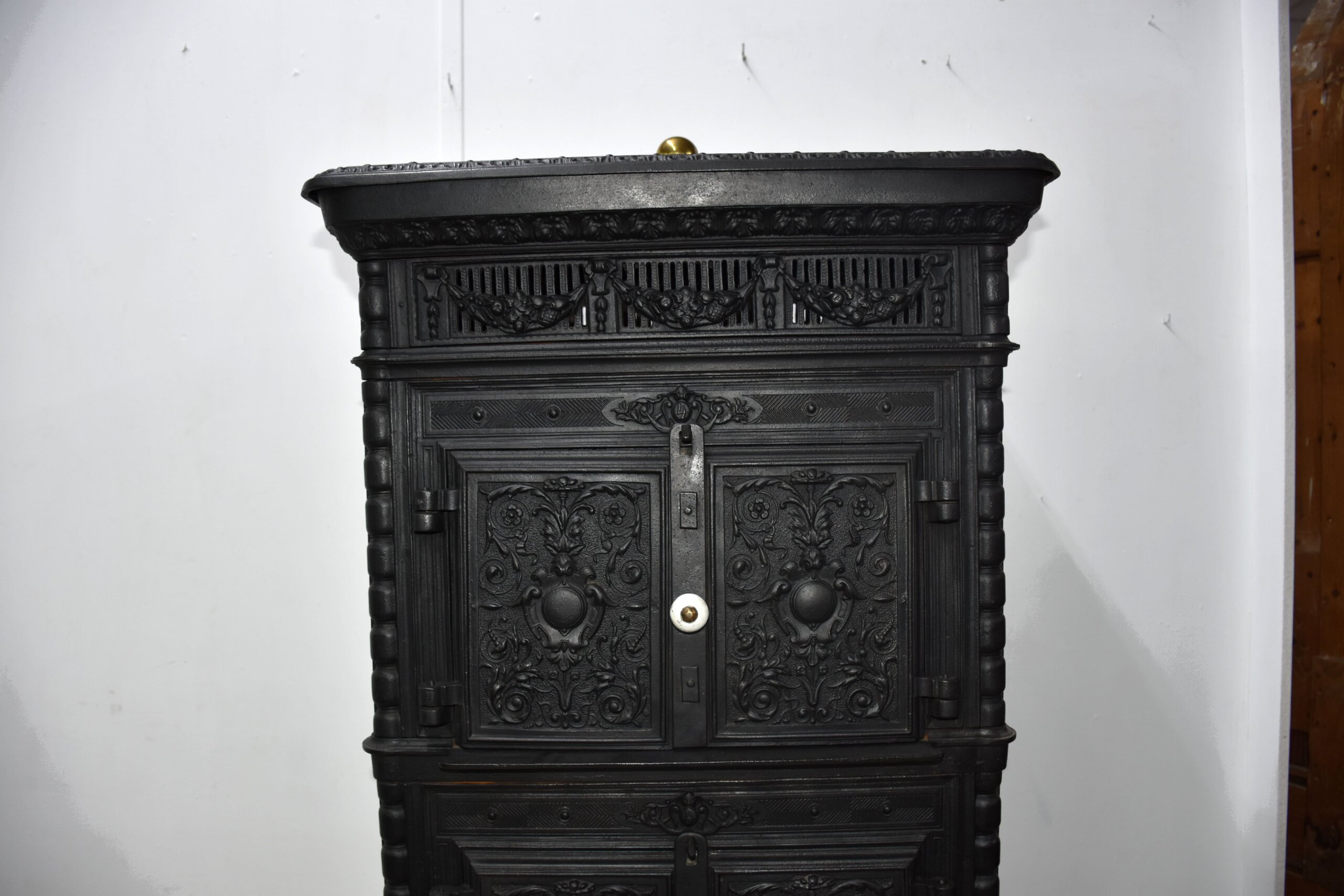 Gran estufa antigua horno hierro fundido 134 cm - Imagen 5
