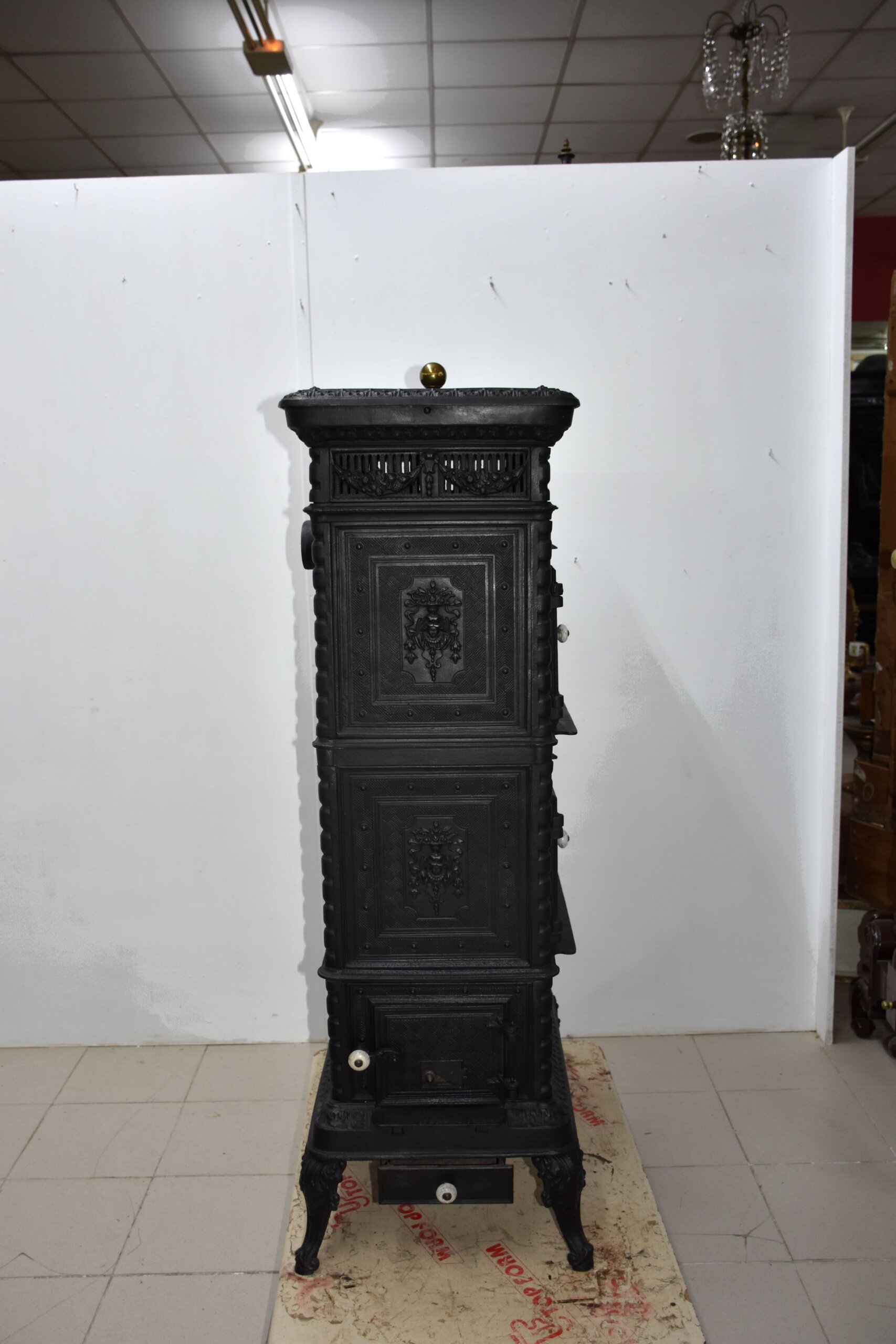 Gran estufa antigua horno hierro fundido 134 cm - Imagen 15
