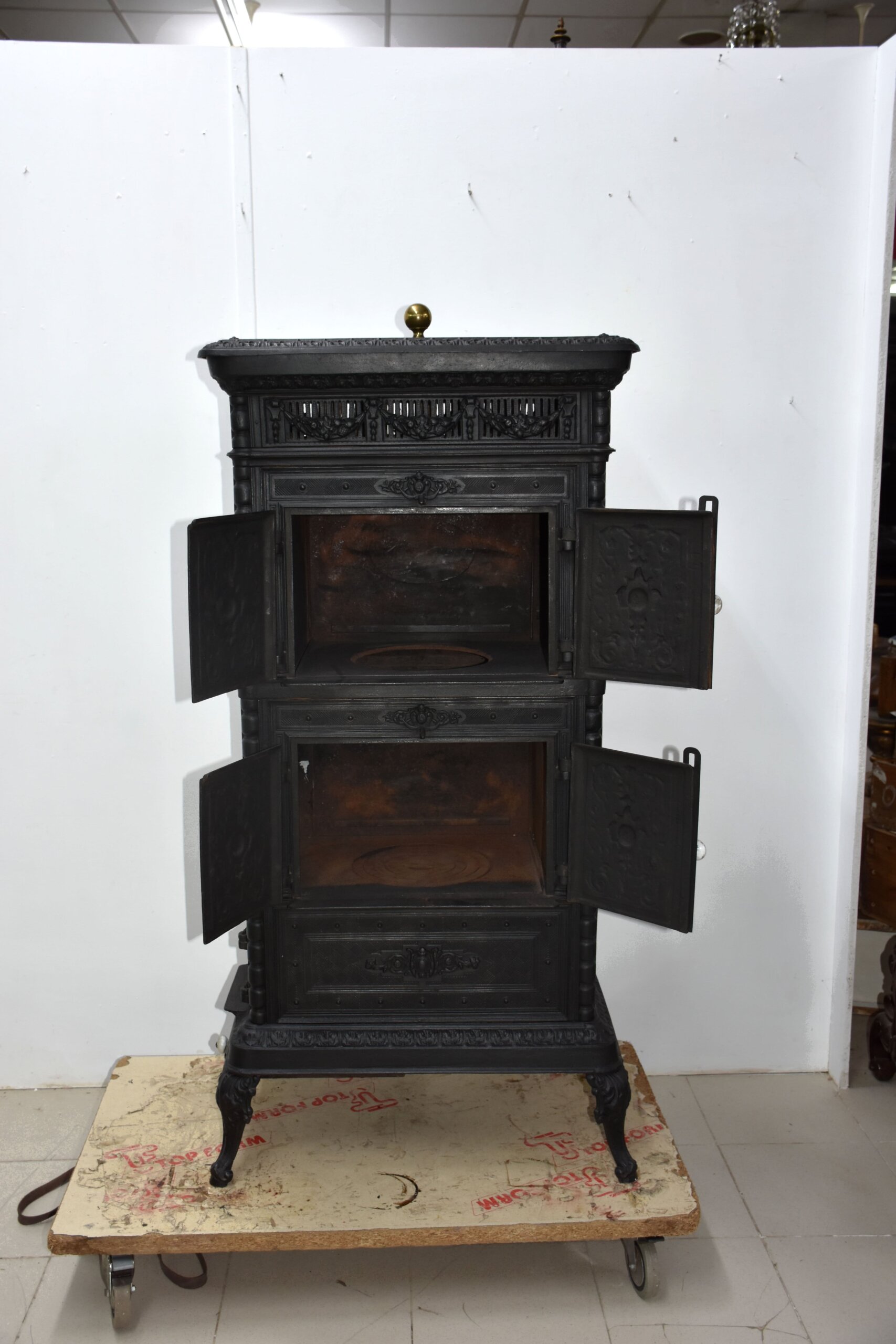 Gran estufa antigua horno hierro fundido 134 cm - Imagen 14