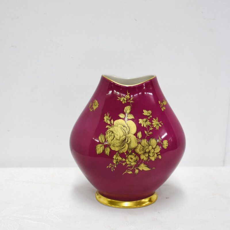 Jarrón o florero porcelana fucsia Bavaria