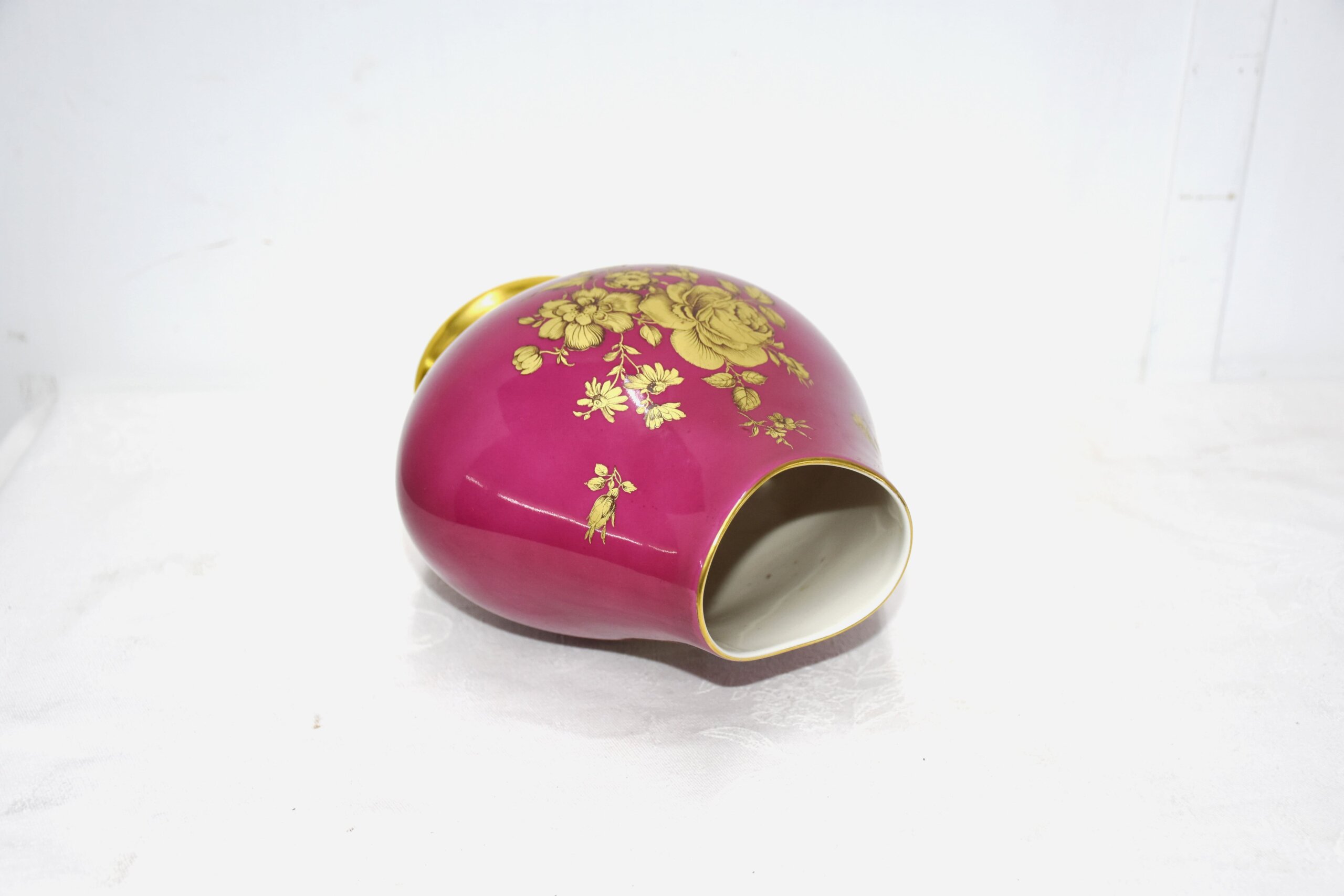Jarrón o florero porcelana fucsia Bavaria - Imagen 4