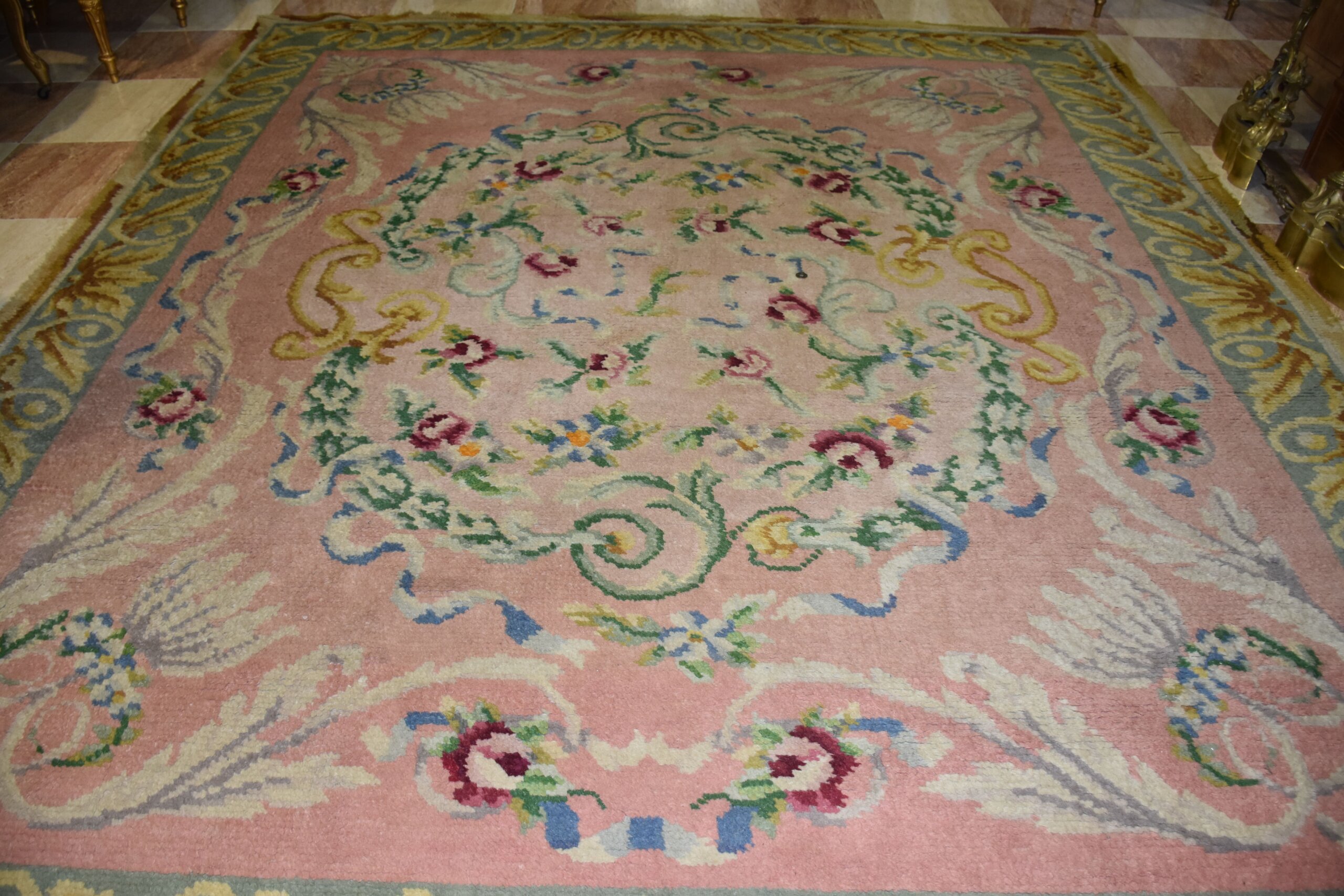 Gran alfombra rosa floral 320 x 280 cm - Imagen 2