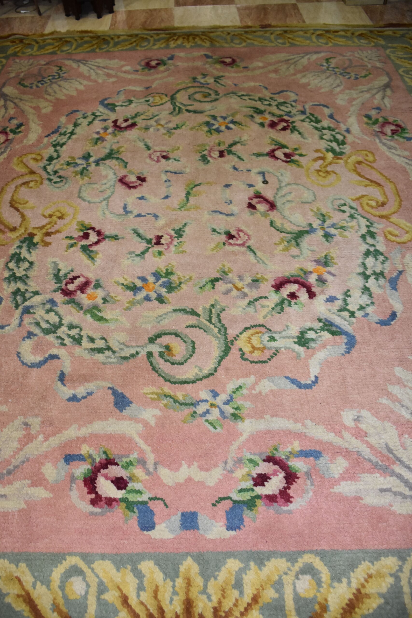 Gran alfombra rosa floral 320 x 280 cm - Imagen 3