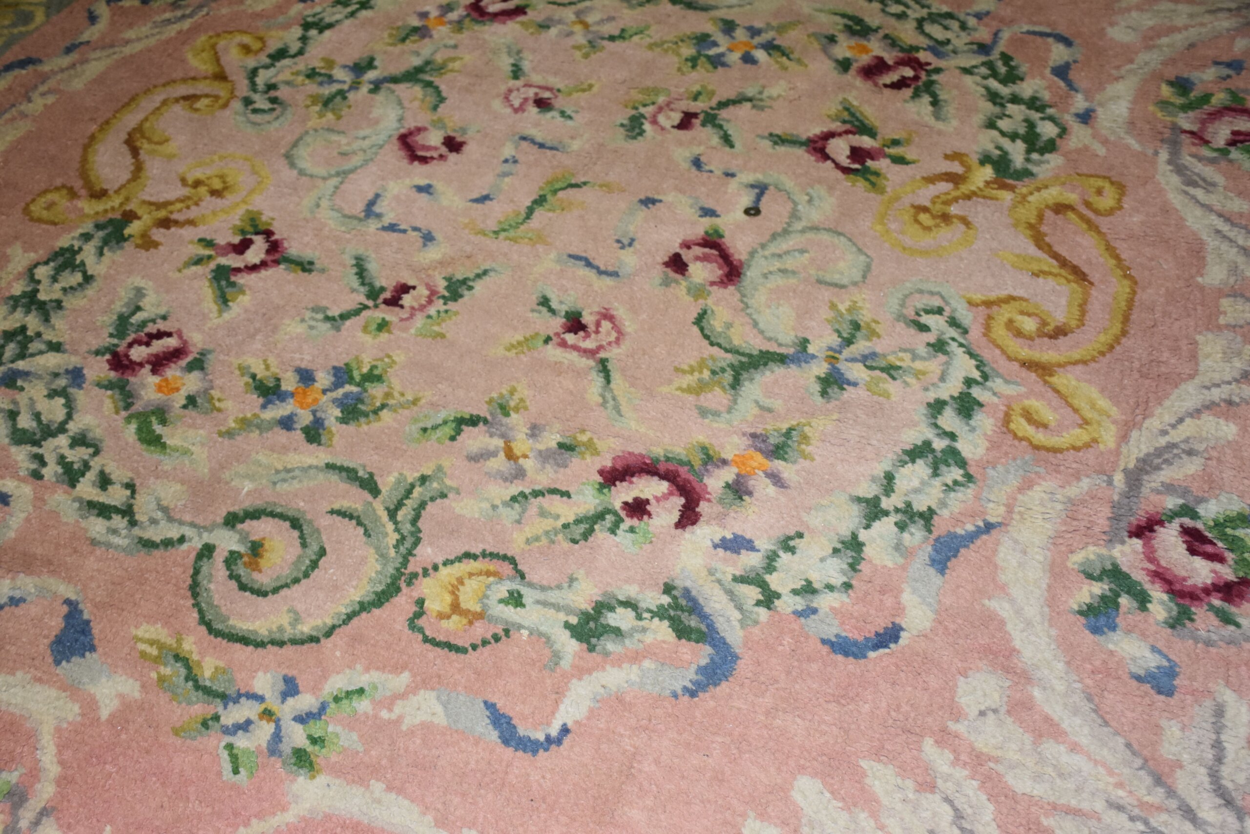 Gran alfombra rosa floral 320 x 280 cm - Imagen 5