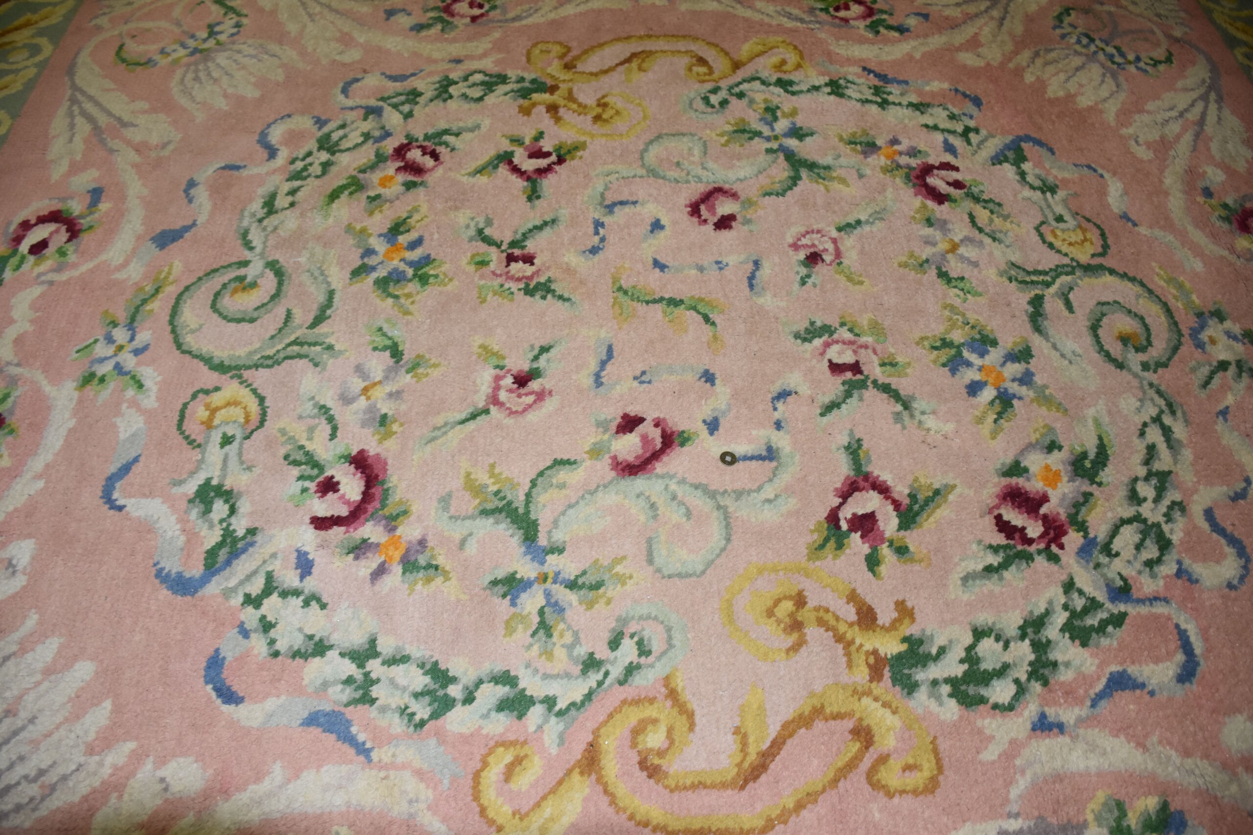 Gran alfombra rosa floral 320 x 280 cm - Imagen 6