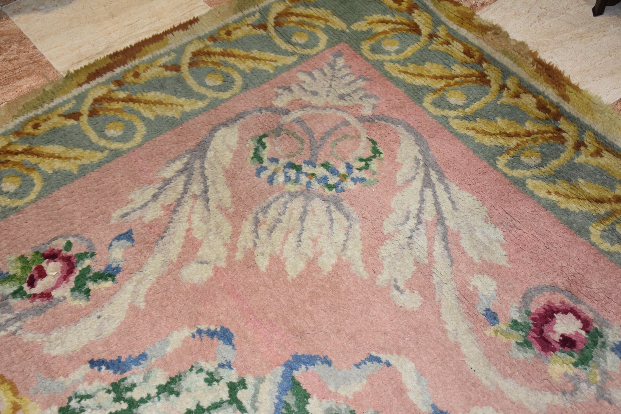 Gran alfombra rosa floral 320 x 280 cm - Imagen 7