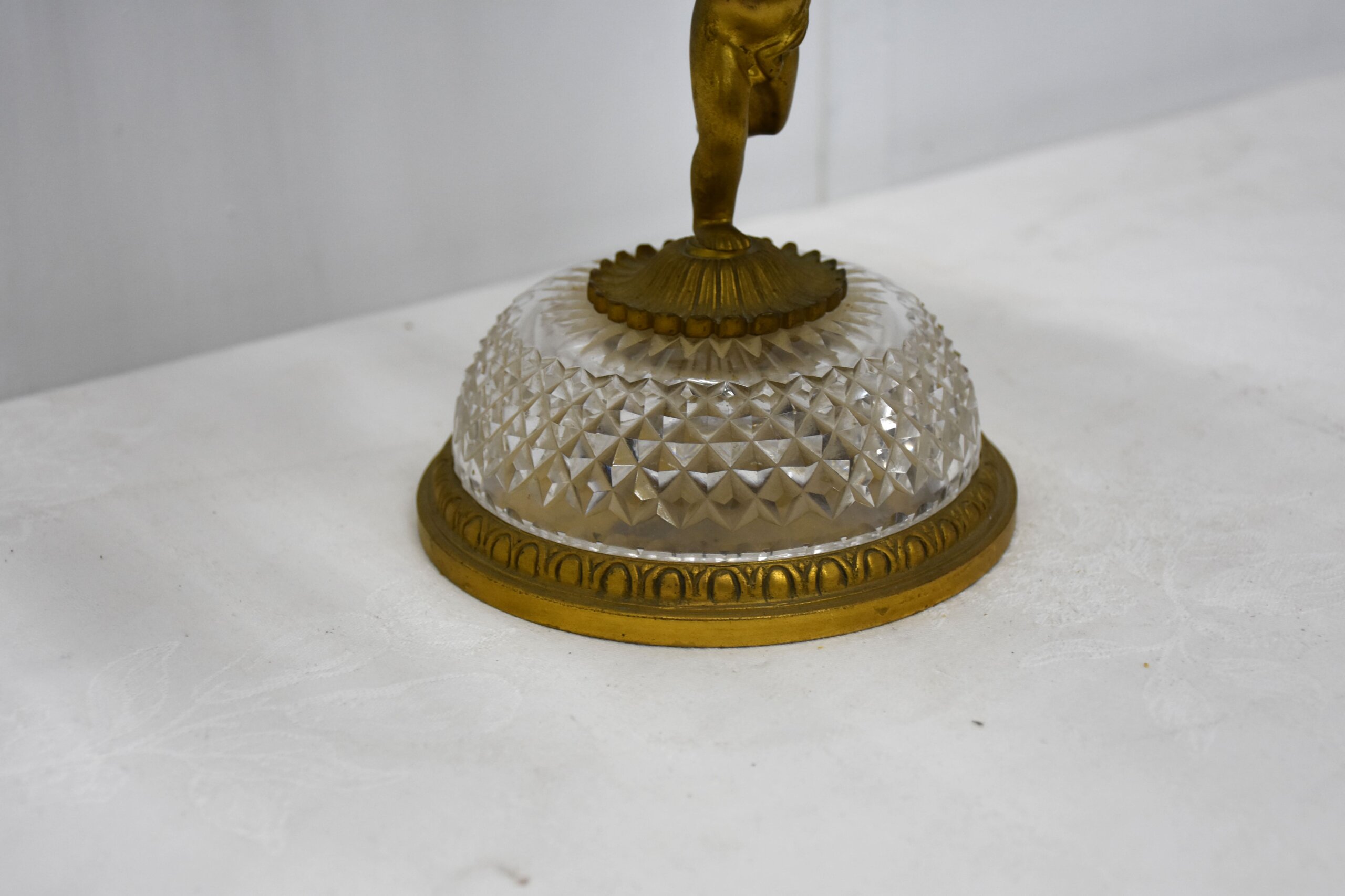 Gran centro de mesa cristal y bronce - Imagen 4