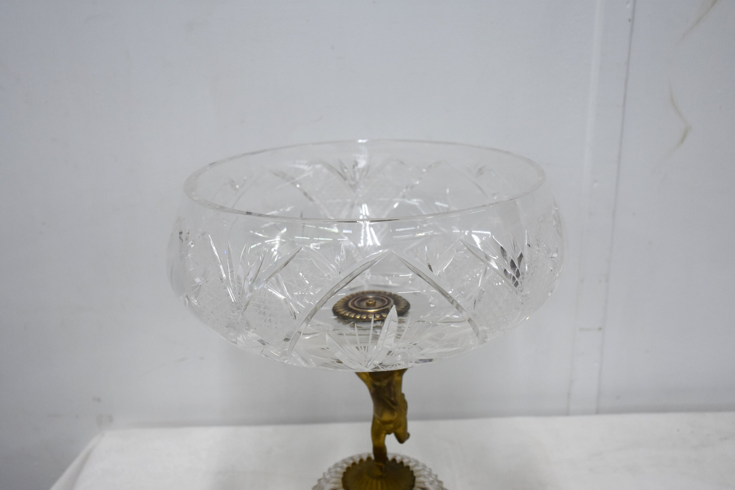 Gran centro de mesa cristal y bronce - Imagen 3
