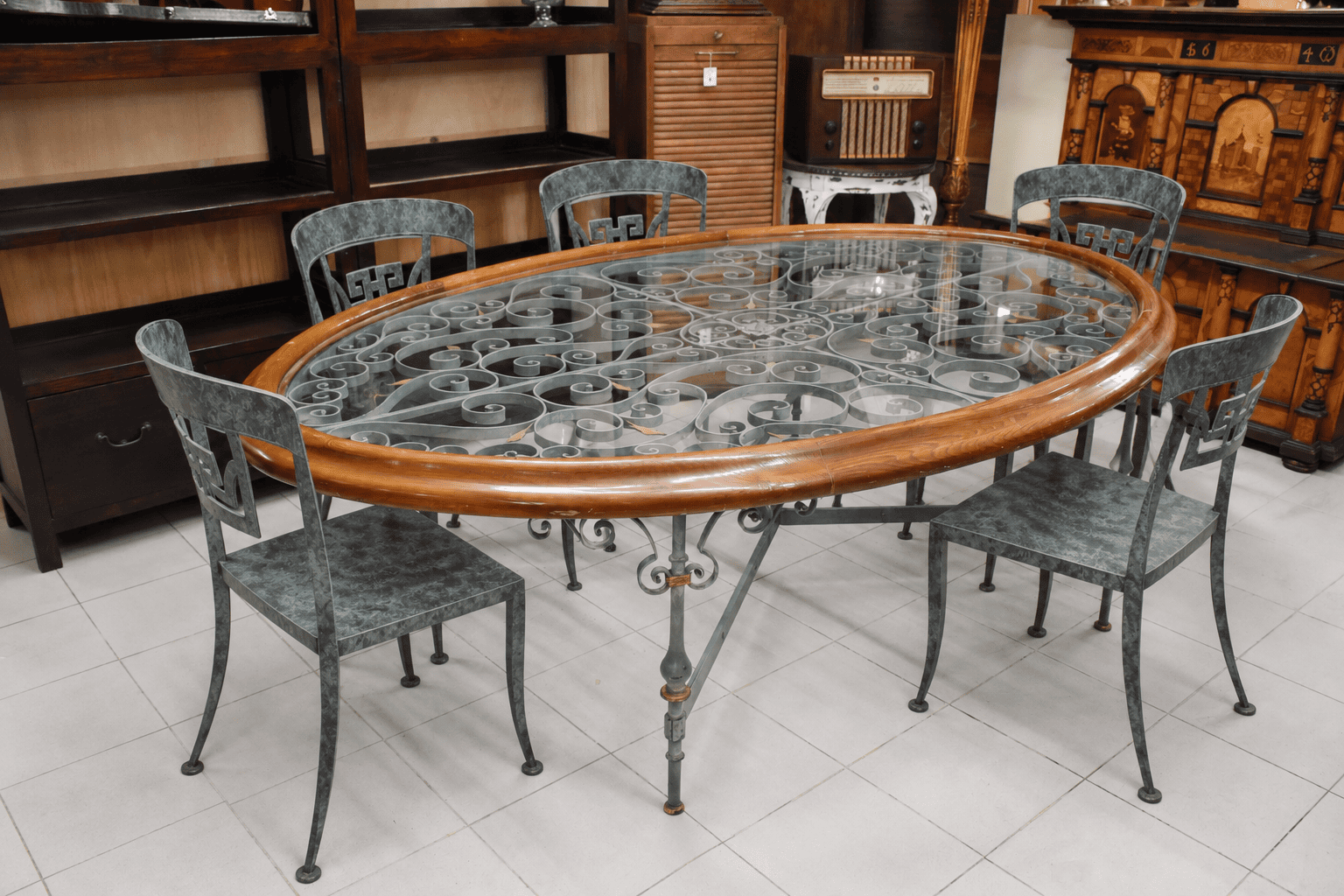 Conjunto gran mesa de forja y juego de 6 sillas - Imagen 3