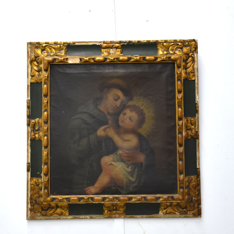 Óleo sobre lienzo San Antonio con el Niño
